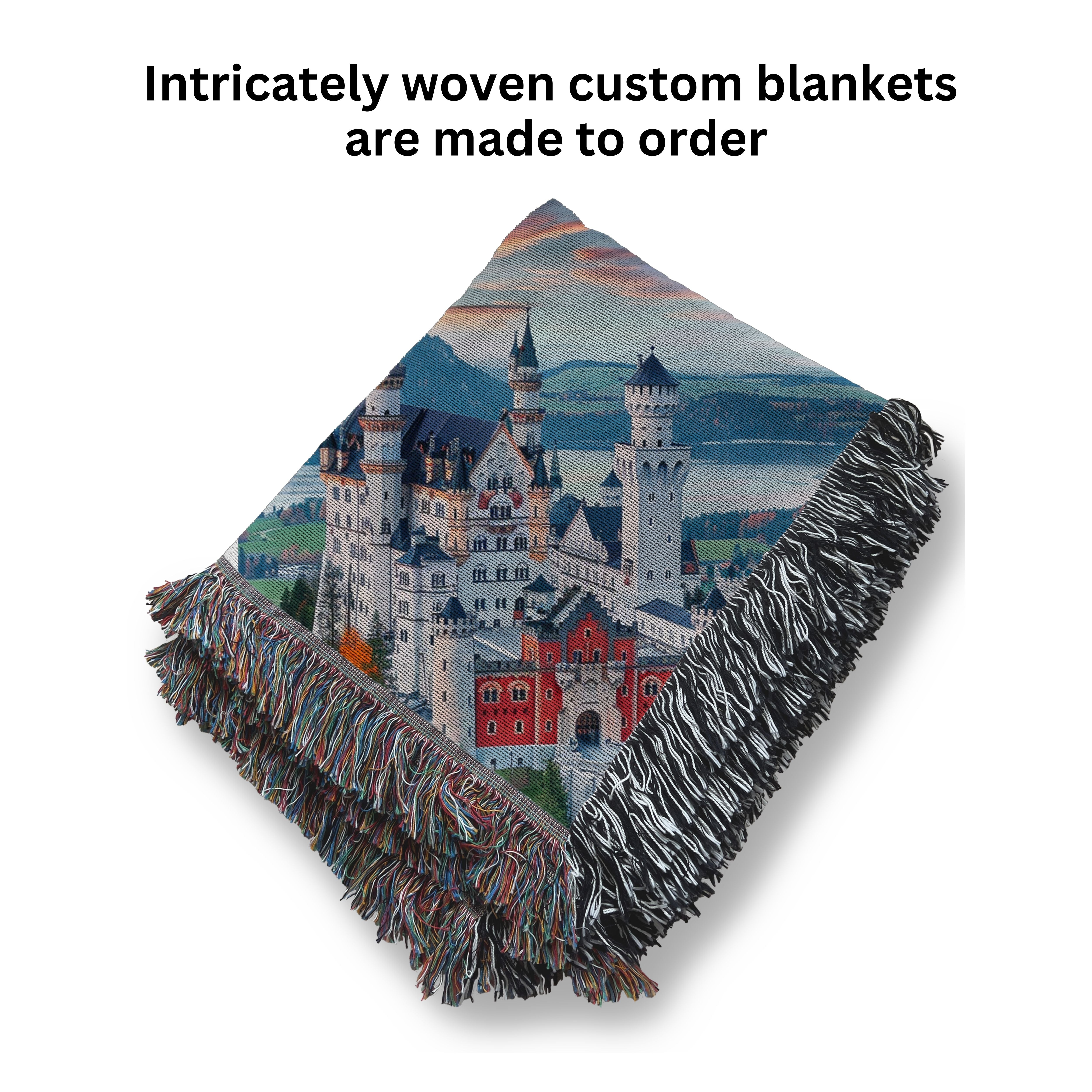 Neuschwanstein Castle Germany Woven Throw Blanket