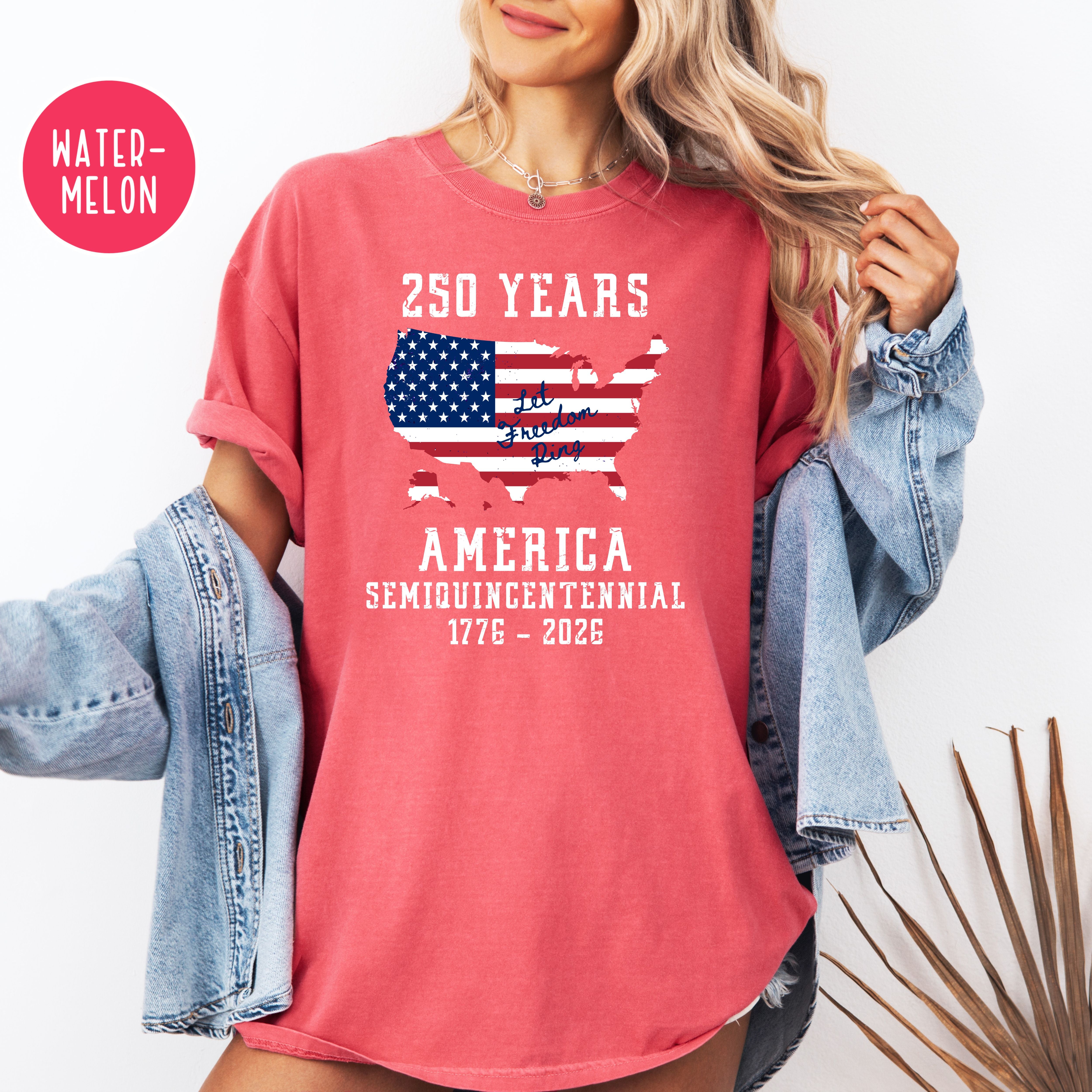 Patriotic American Flag 4th of July Semiquincentennial Comfort Colors T-Shirt, Let Freedom Ring Shirt