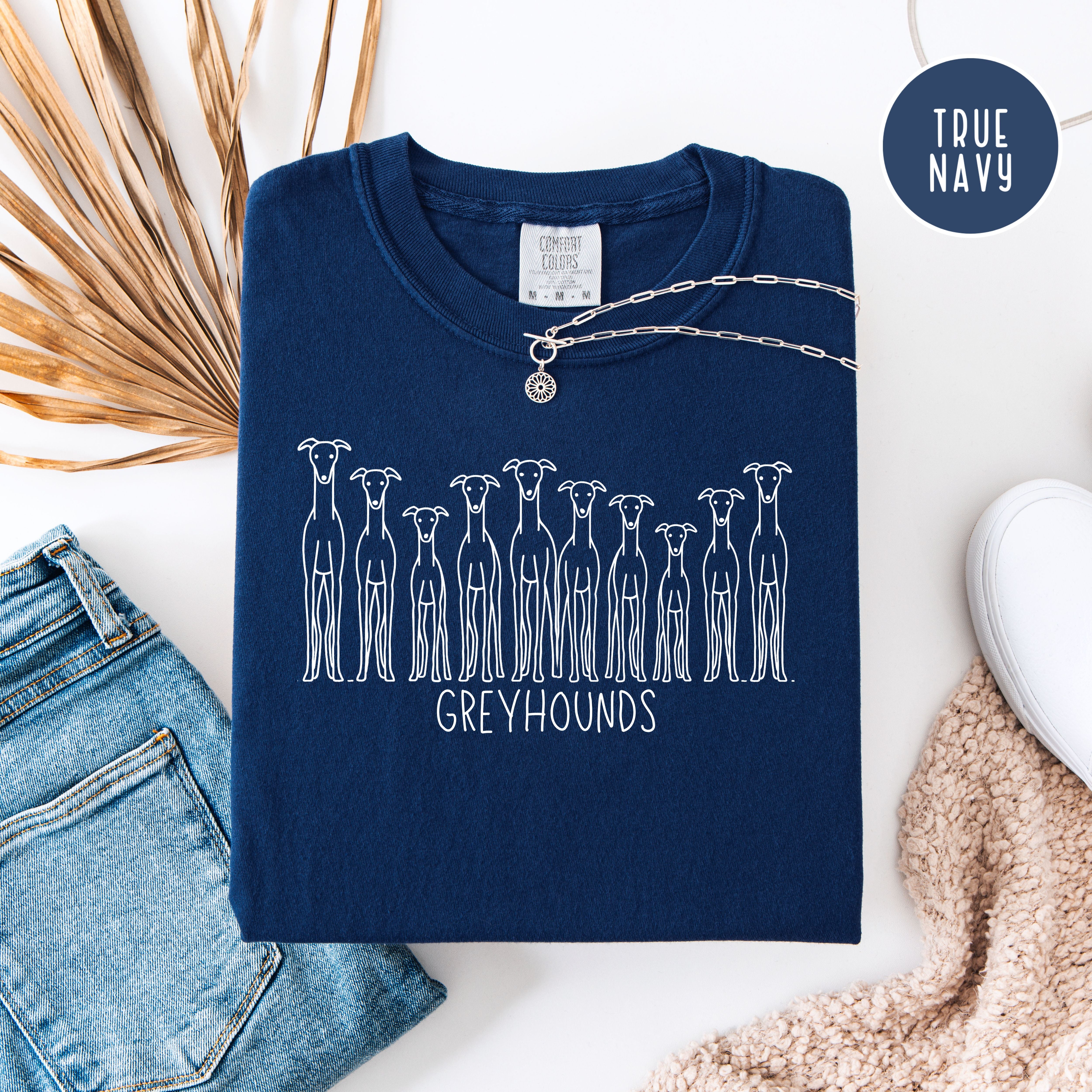 Greyhound Lover Unisex Comfort Colors T-Shirt, Rows of Greyhounds, Dog Lover Shirt, Animal Lover Shirt