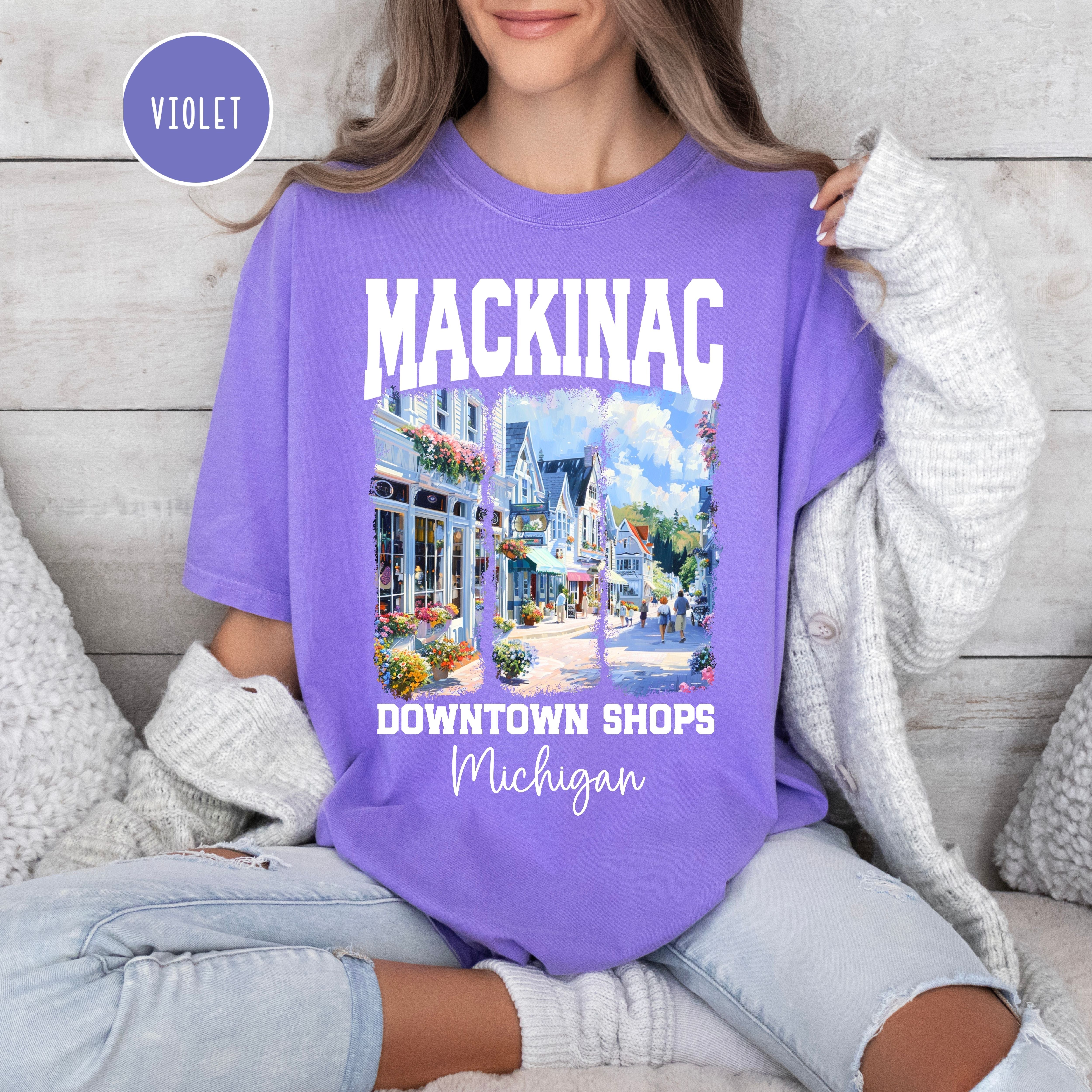 Mackinac Island Michigan Downtown Shops Comfort Colors® Tee