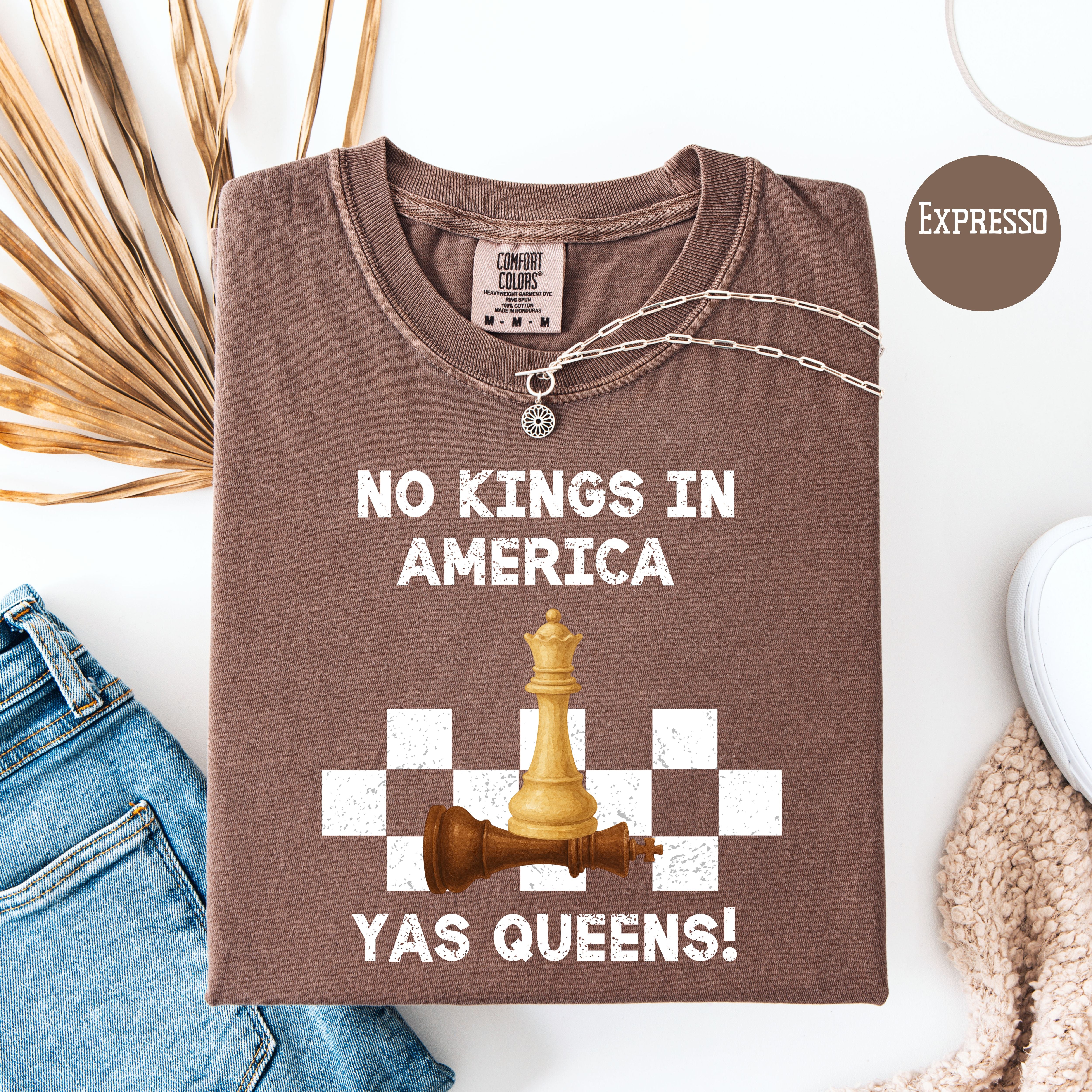 Funny No Kings Protest Comfort Colors Gift Shirt for Chess Lovers