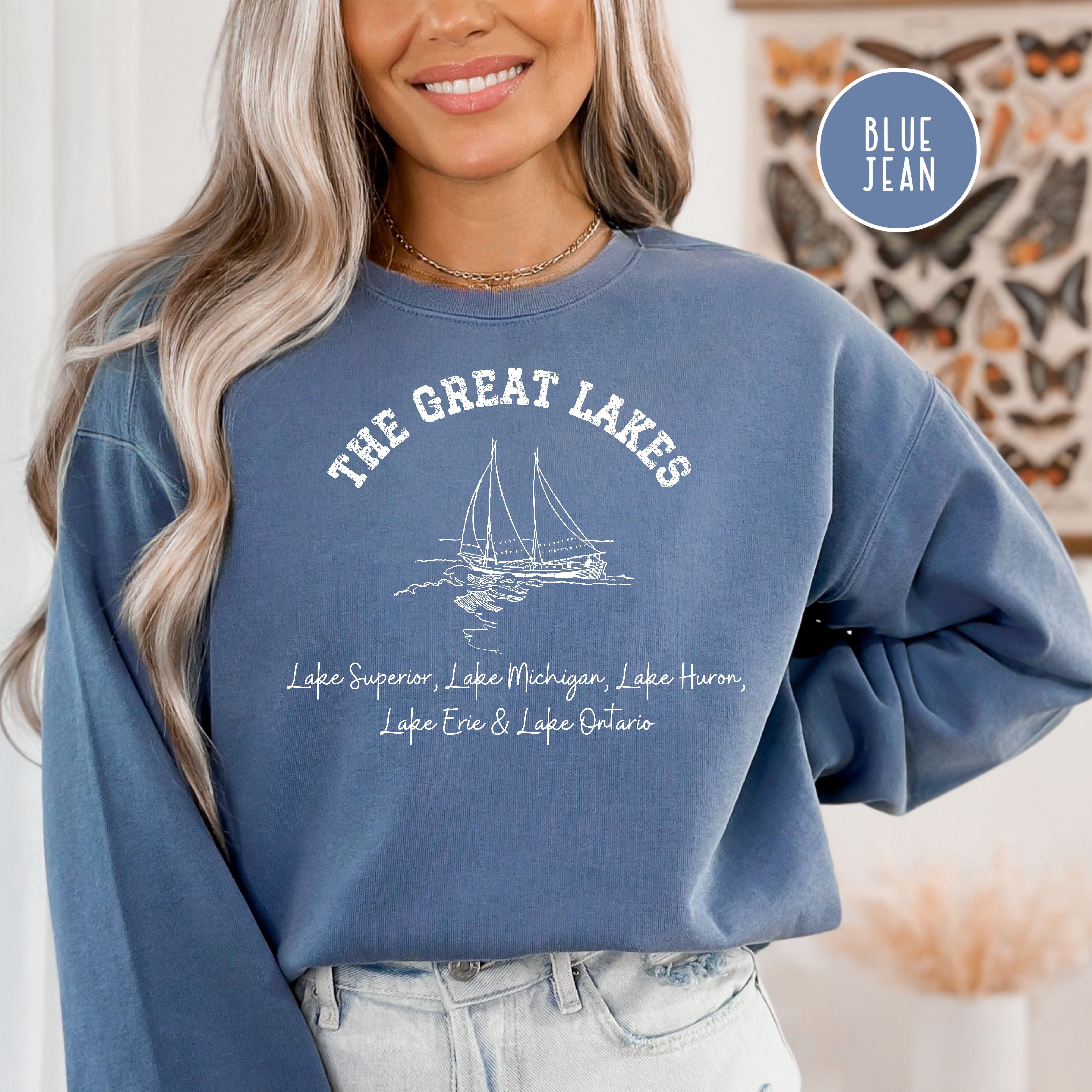 Great Lakes Grunge Style Comfort Colors® Sweatshirt