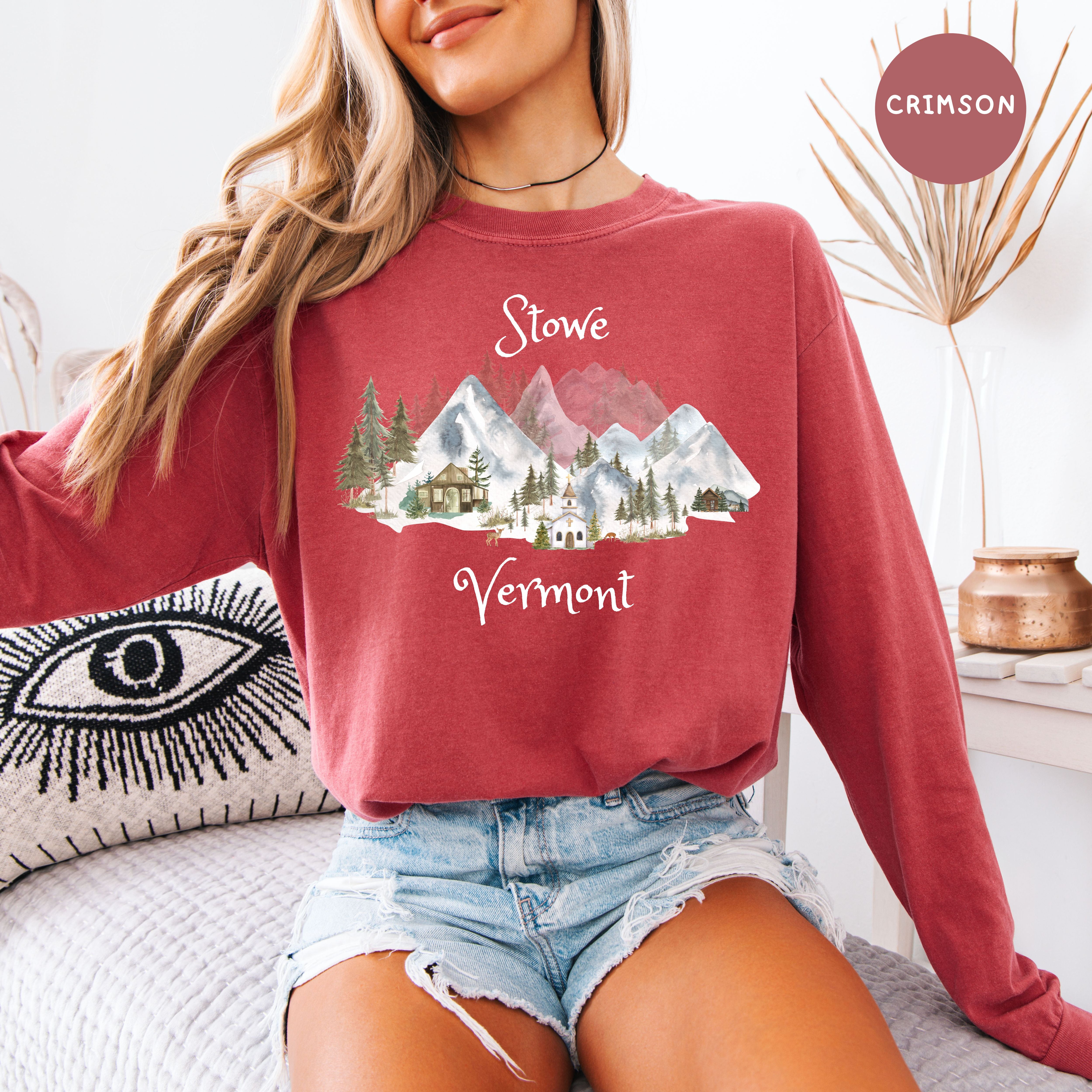 Stowe Vermont Unisex Long Sleeve Comfort Colors Tee