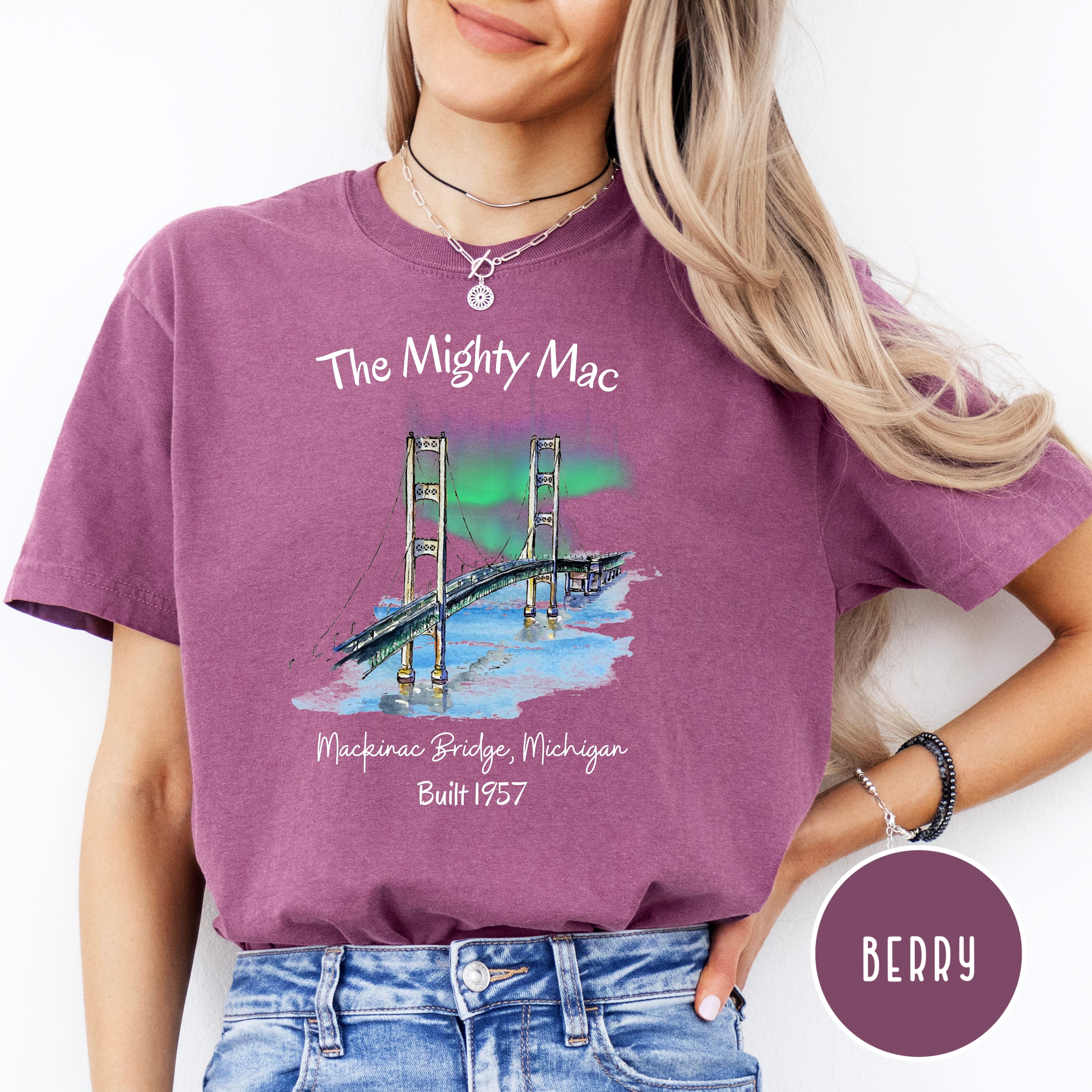 Northern Lights Over Mackinac Bridge Comfort Colors® Tee
