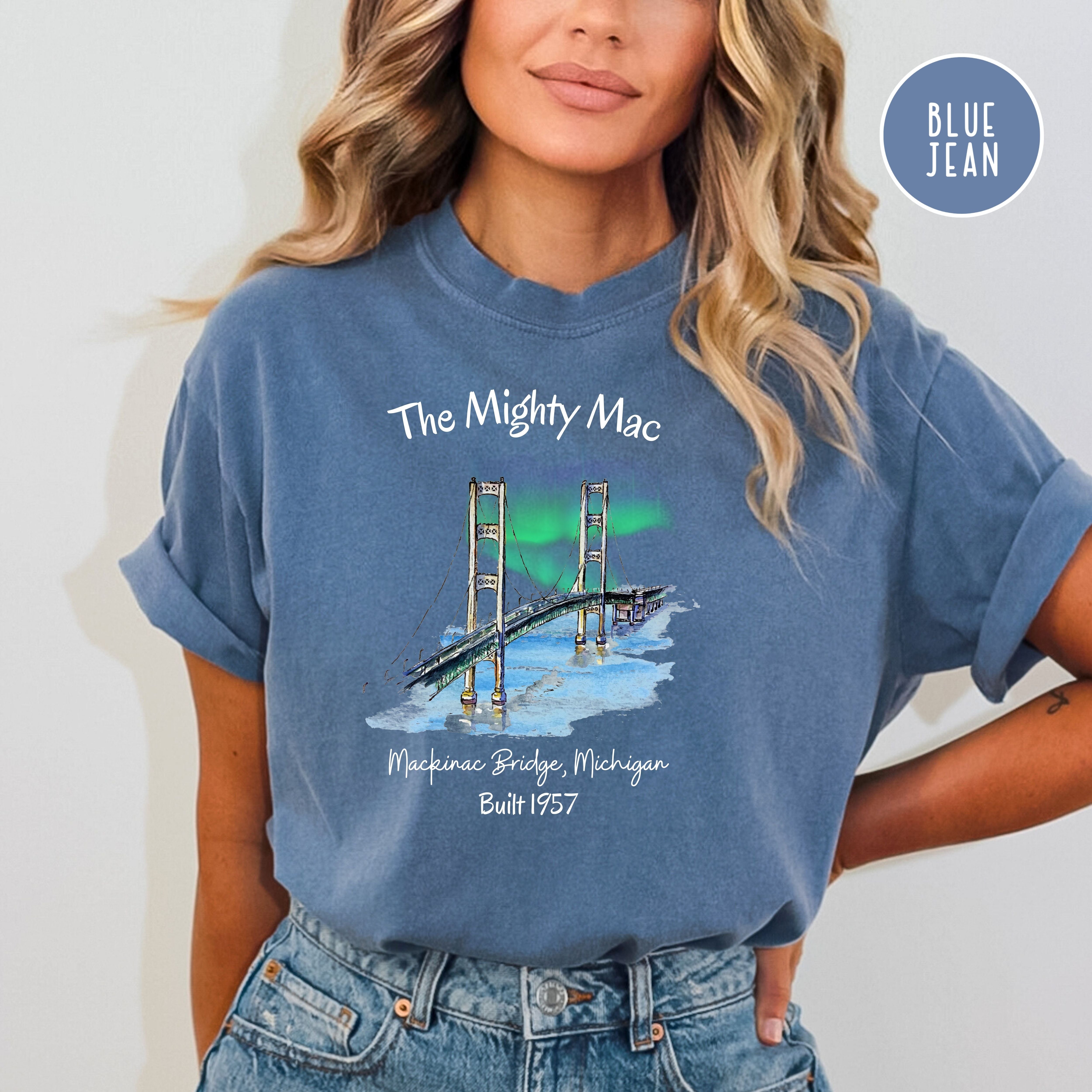 Northern Lights Over Mackinac Bridge Comfort Colors® Tee