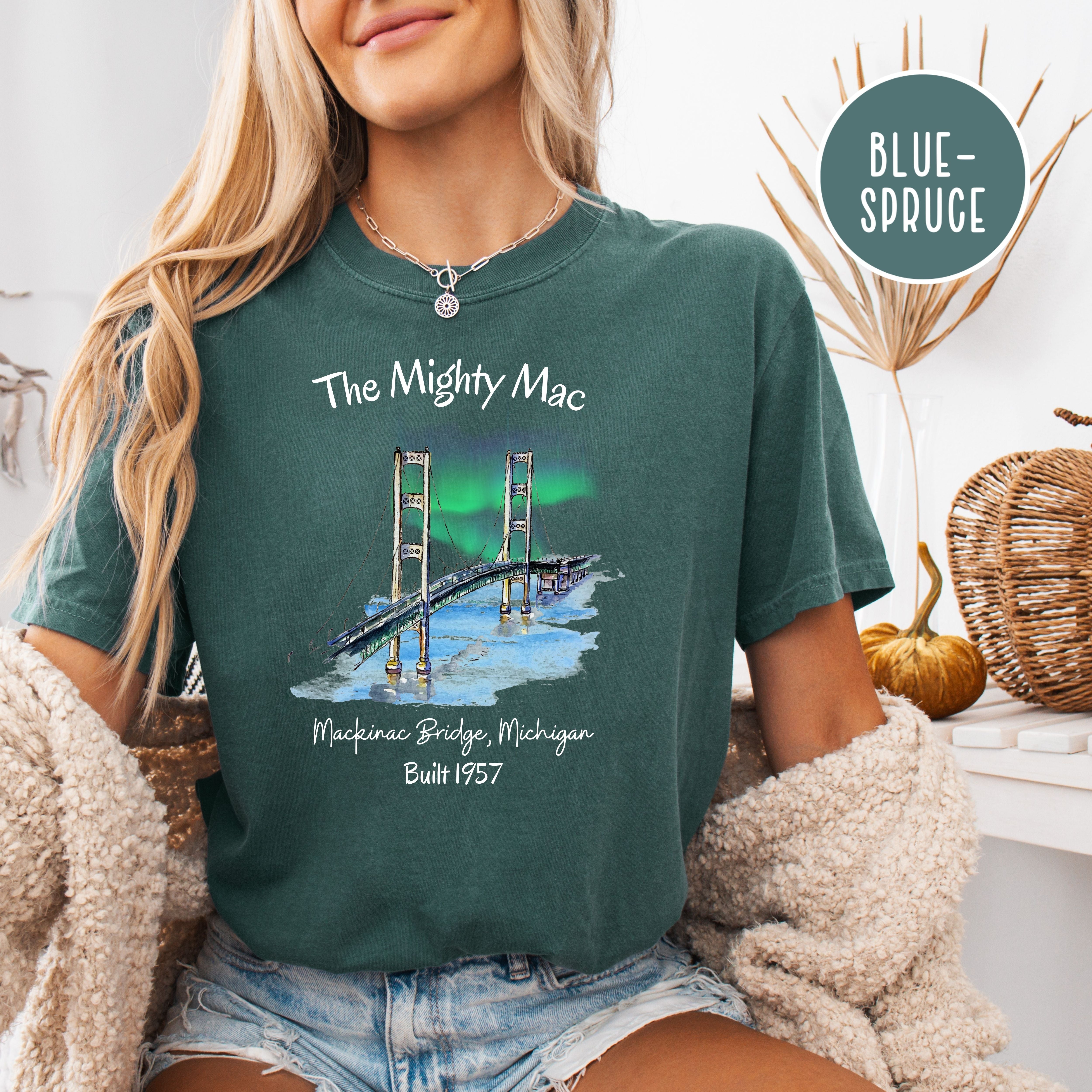 Northern Lights Over Mackinac Bridge Comfort Colors® Tee