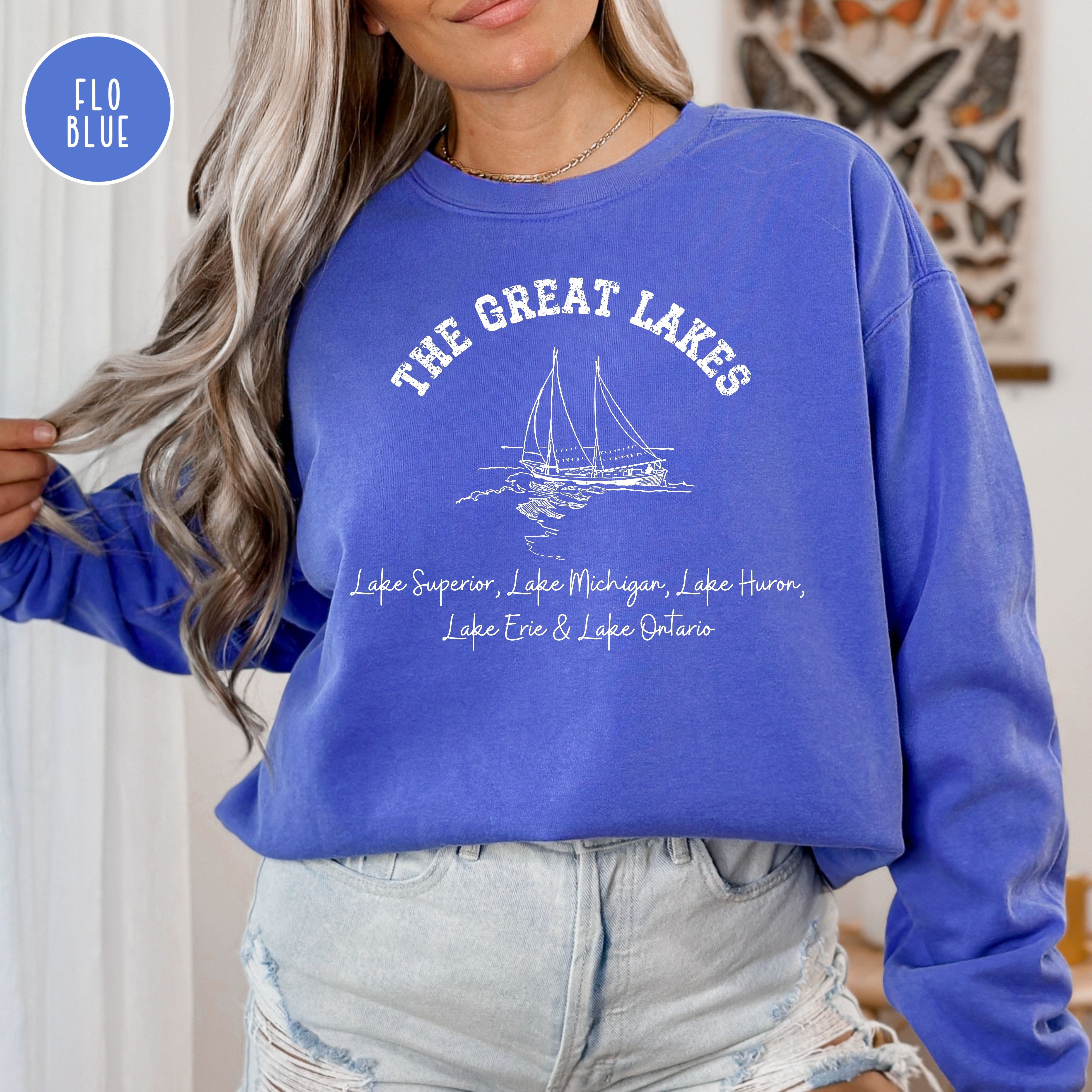 Great Lakes Grunge Style Comfort Colors® Sweatshirt