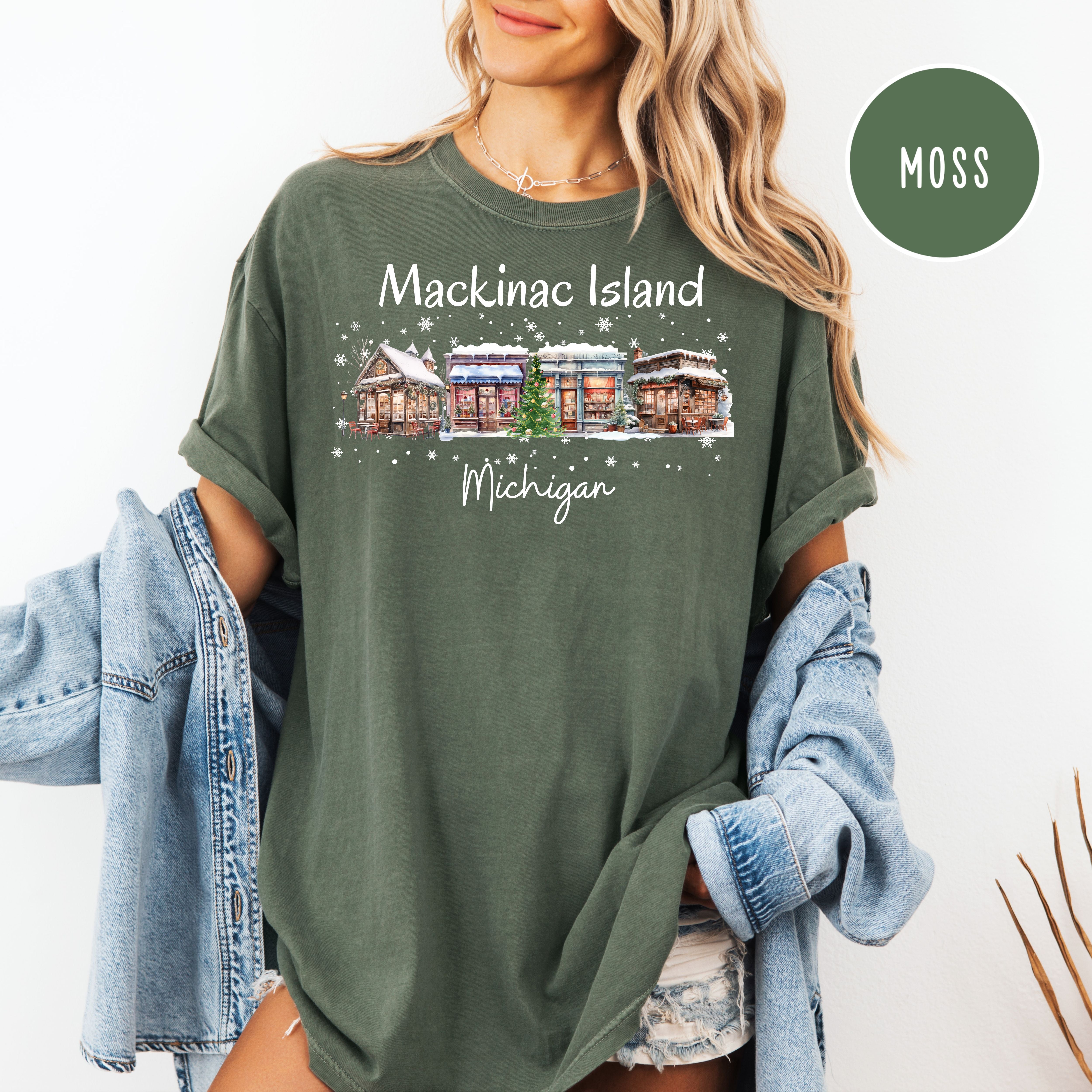 Mackinac Island Michigan Winter Scene Comfort Colors Tee