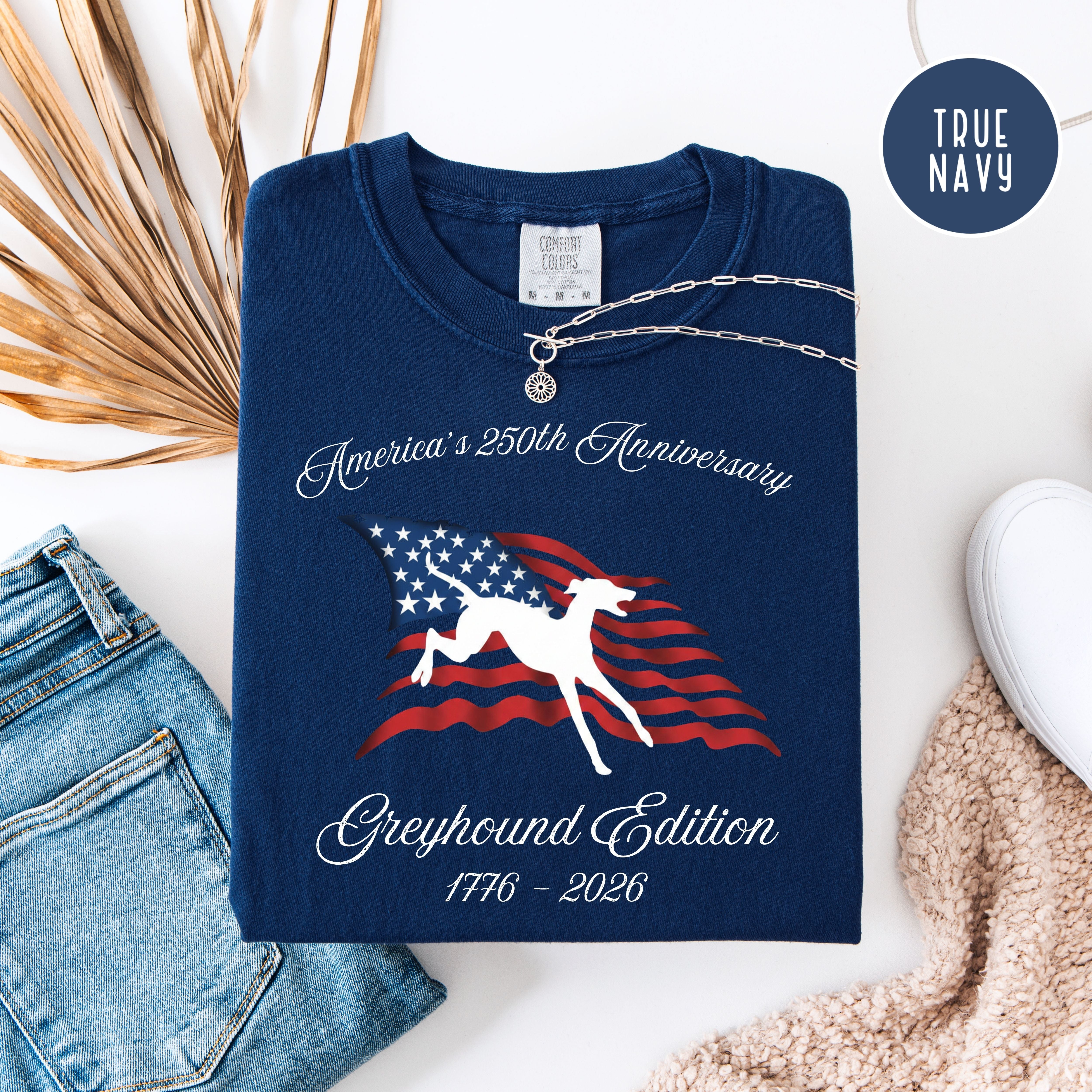 America's 250th Anniversary Greyhound Edition Unisex Comfort Colors T-Shirt, Greyhound Lover Shirt, Patriotic America Celebration Shirt