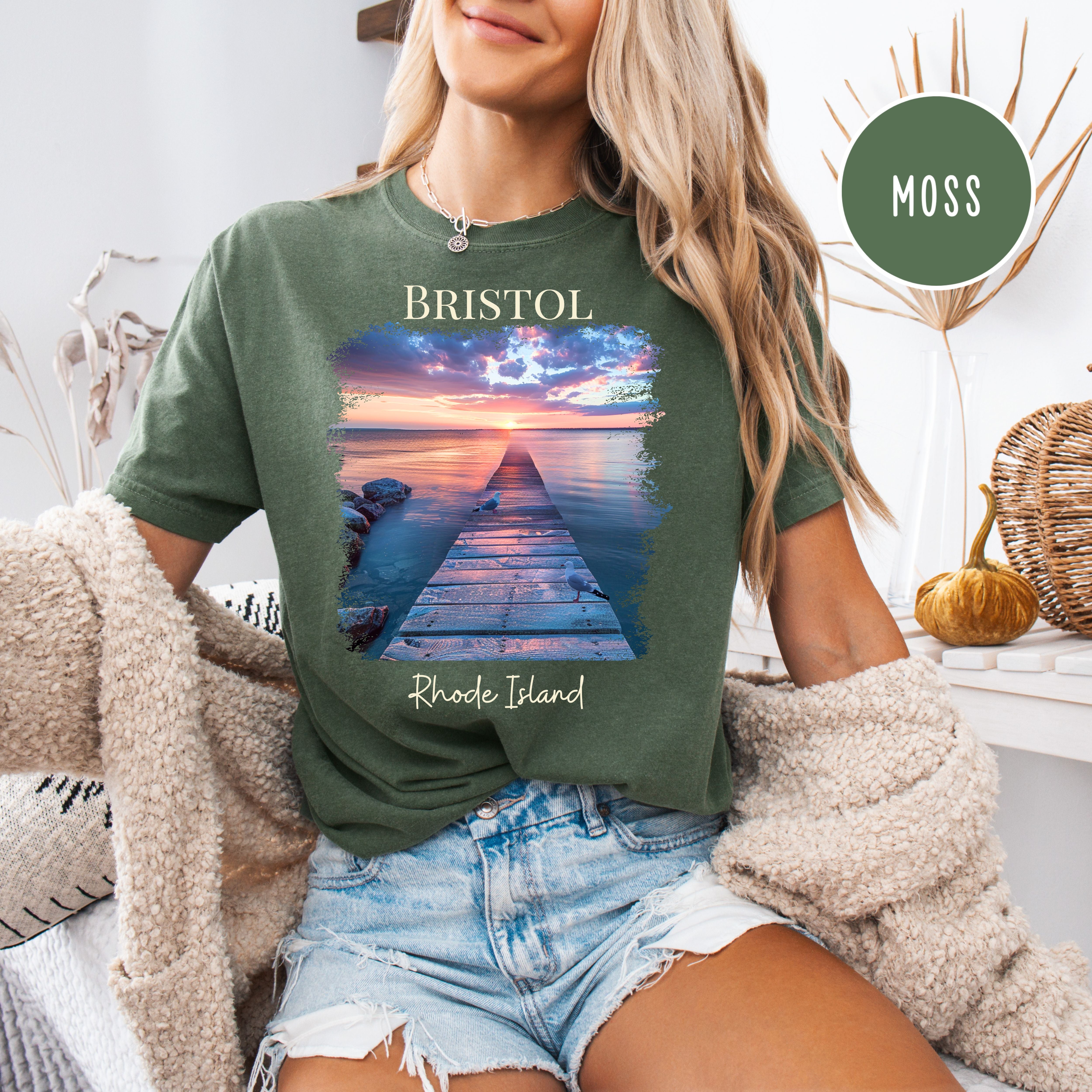 Bristol Rhode Island Sunset Comfort Colors Tee