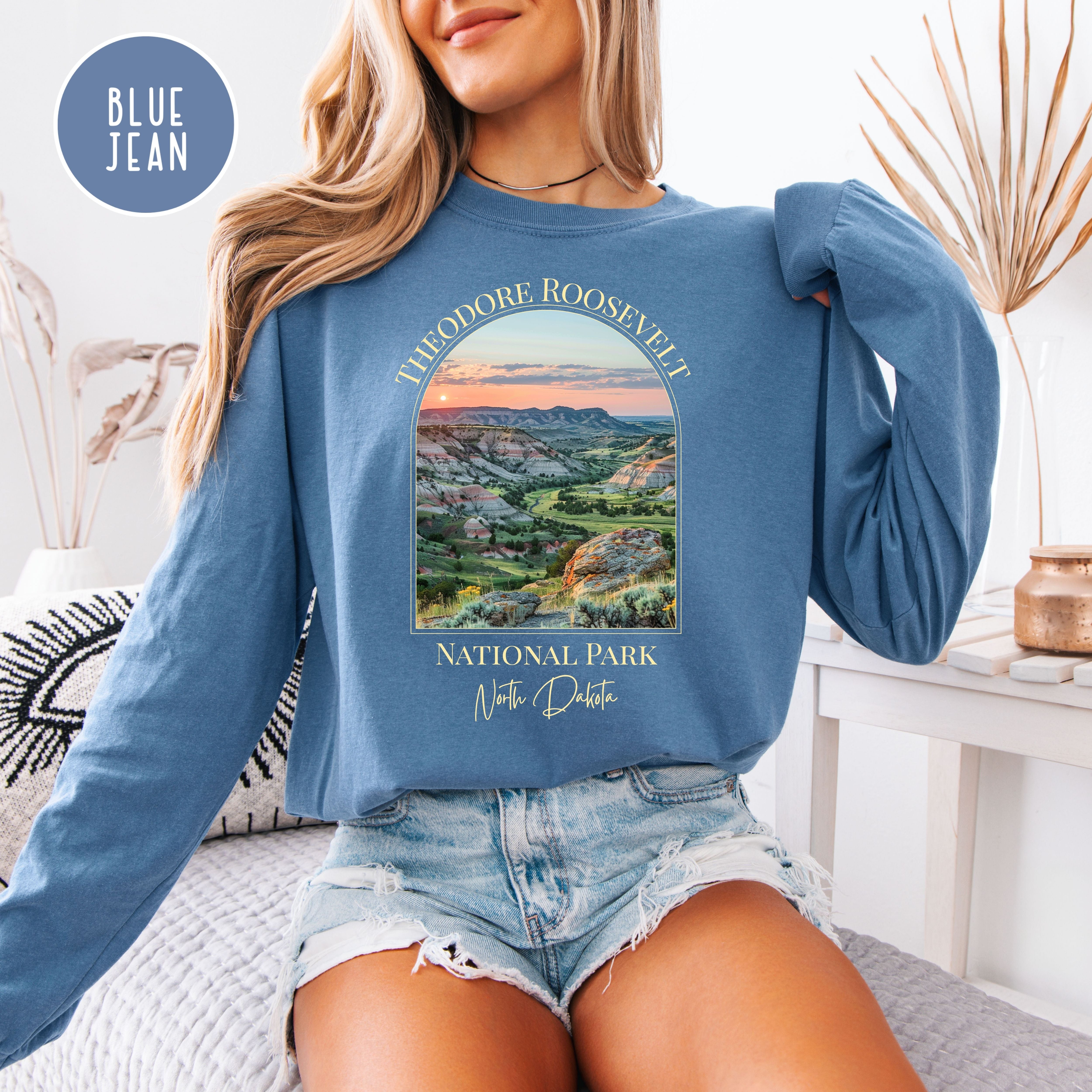 Theodore Roosevelt National Park North Dakota Comfort Colors Long Sleeve Unisex Tee