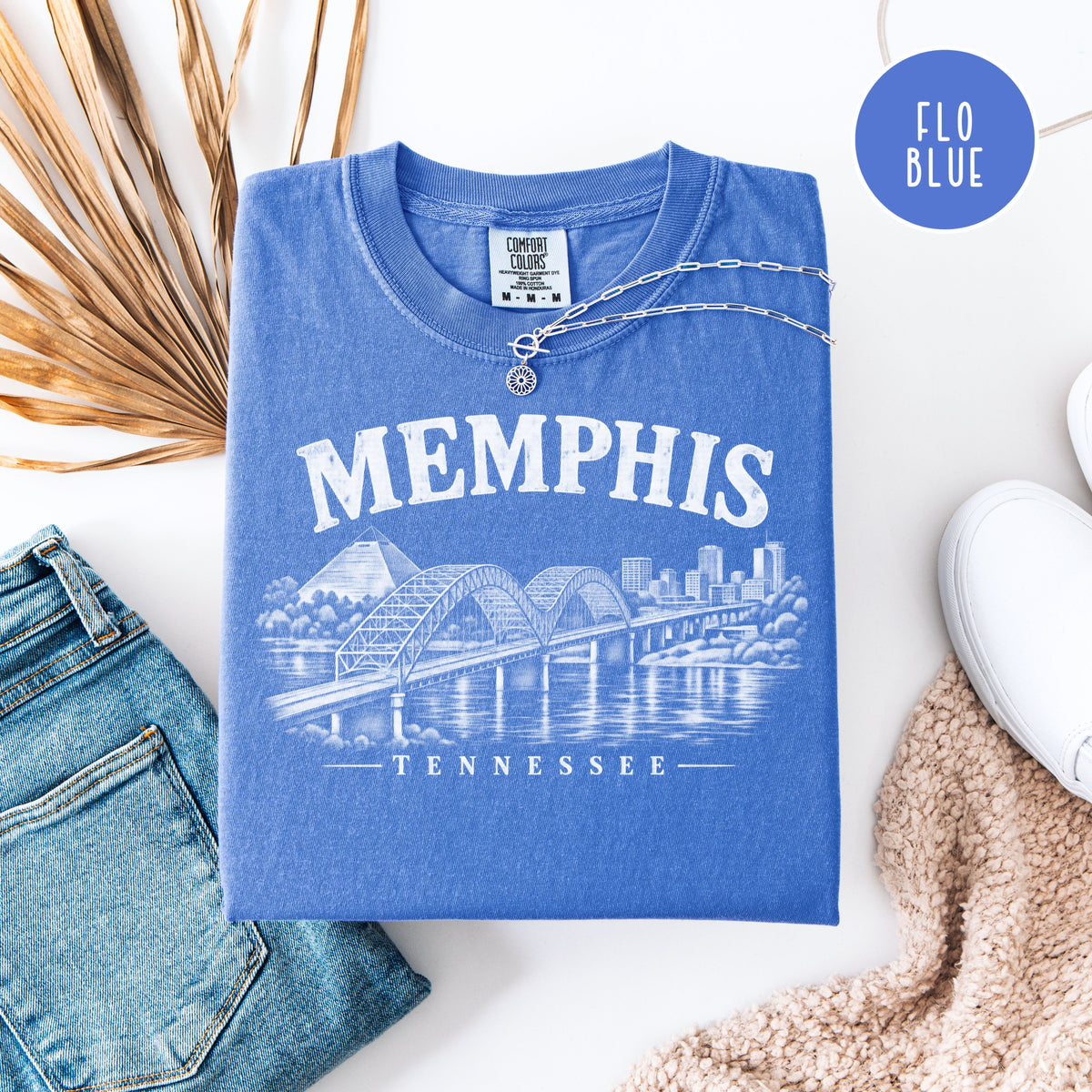 Memphis Tennessee Distressed Style Unisex Comfort Colors T-Shirt, Memphis River Bridge Shirt, Memphis Gift Shirt, Memphis Vacation Tee Shirt