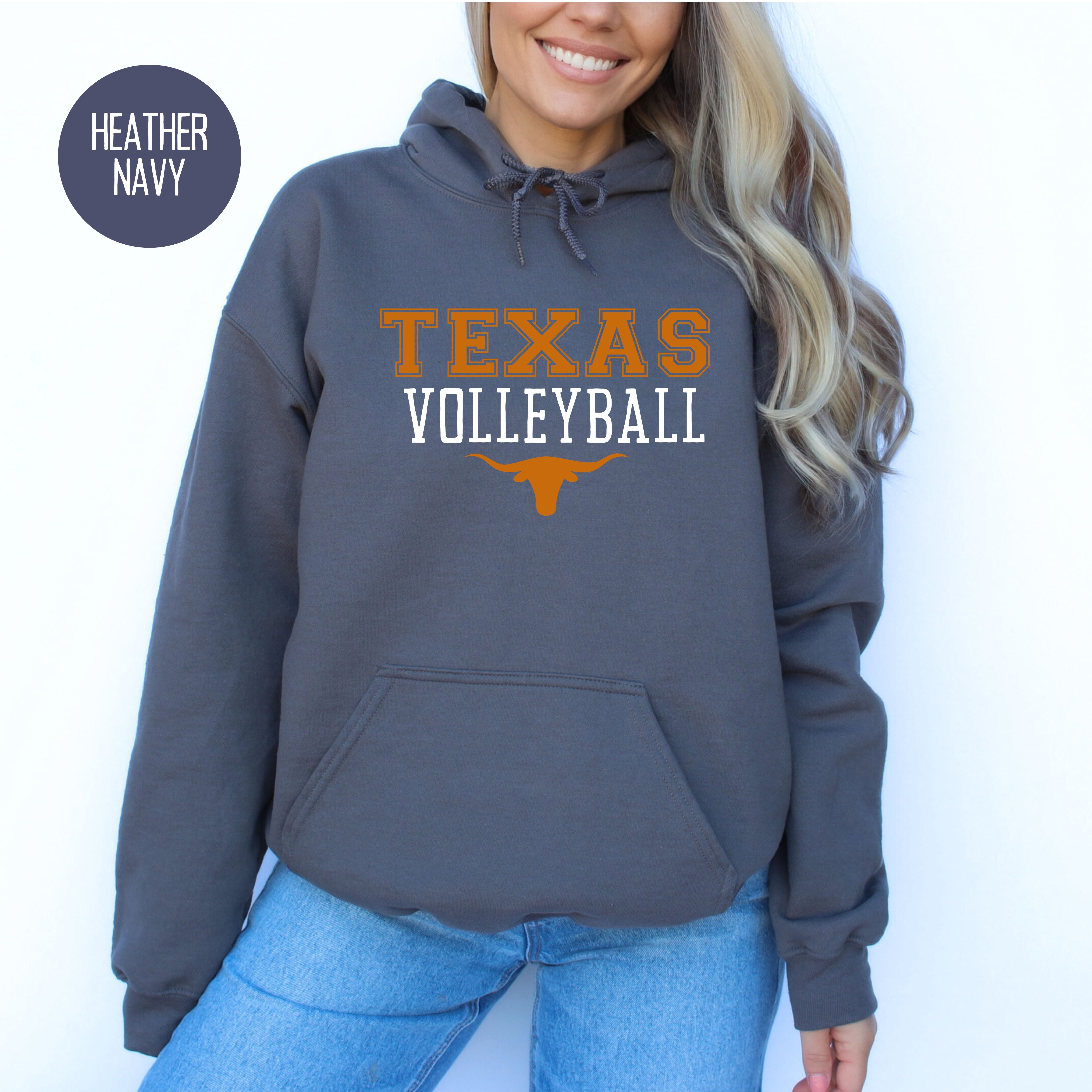 Texas Volleyball Longhorn Cattle Pullover Hoodie