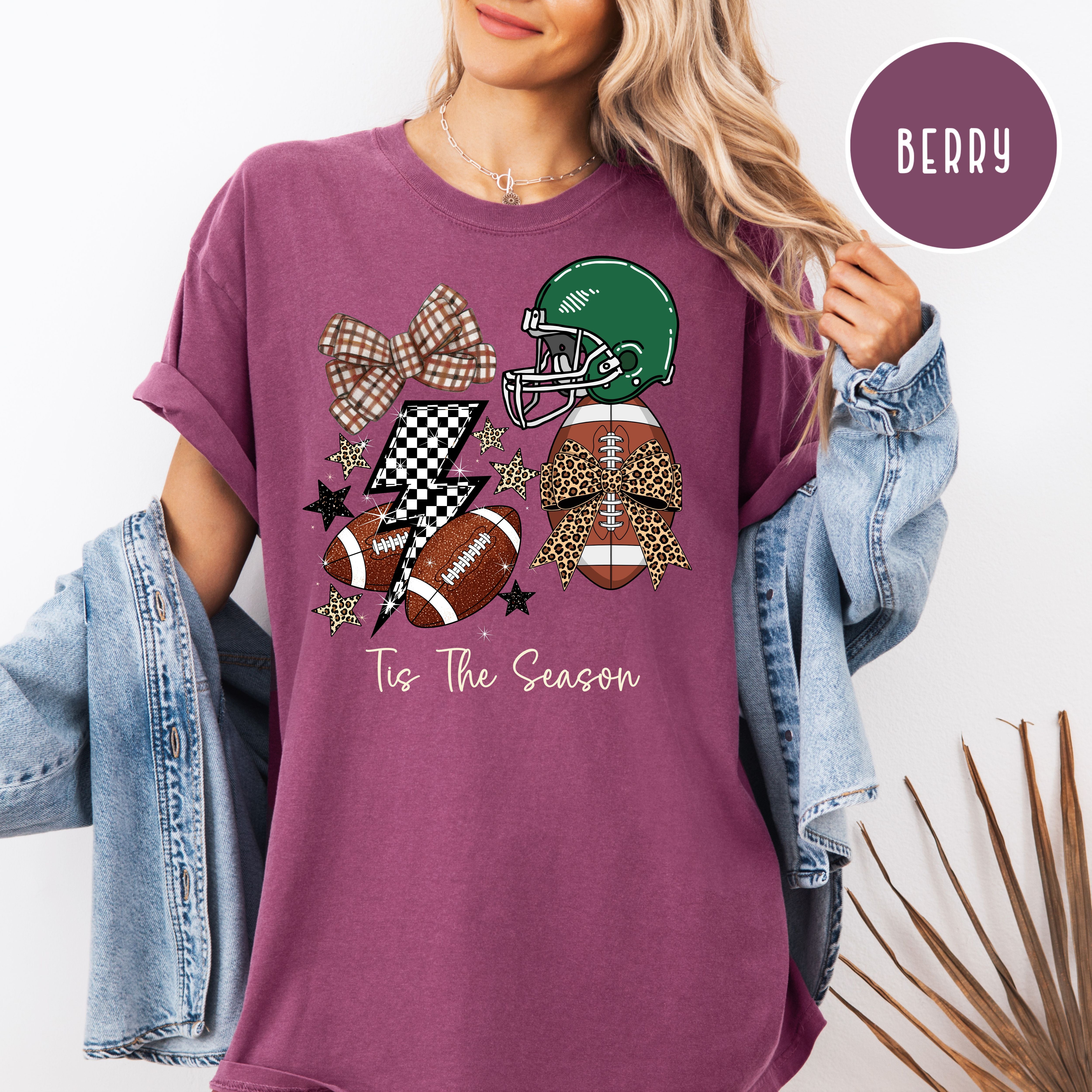 Tis The Season Football Comfort Colors Tee Shirt