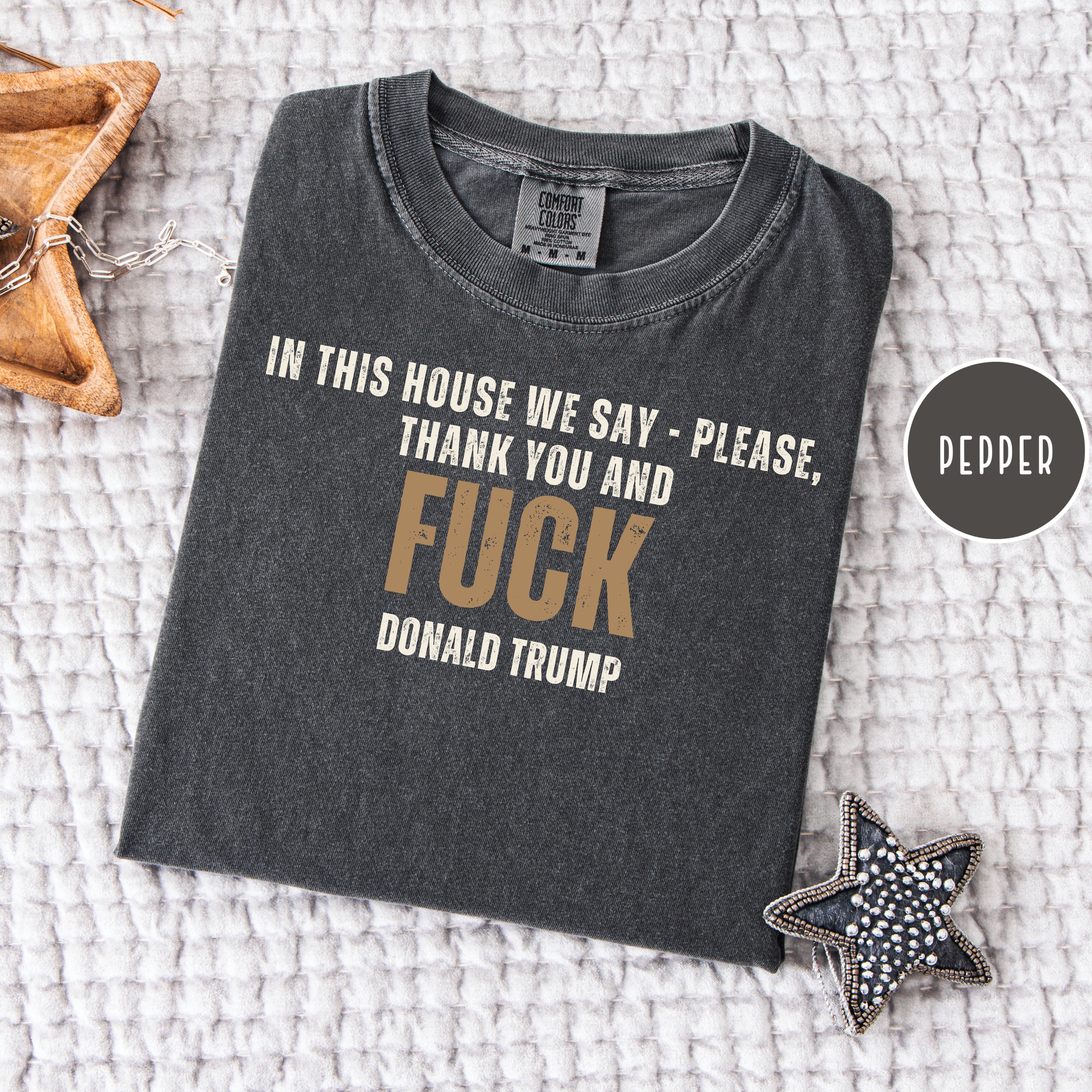 Anti Trump Comfort Colors T-Shirt, Please, Thank You and Fk Trump Protest Shirt