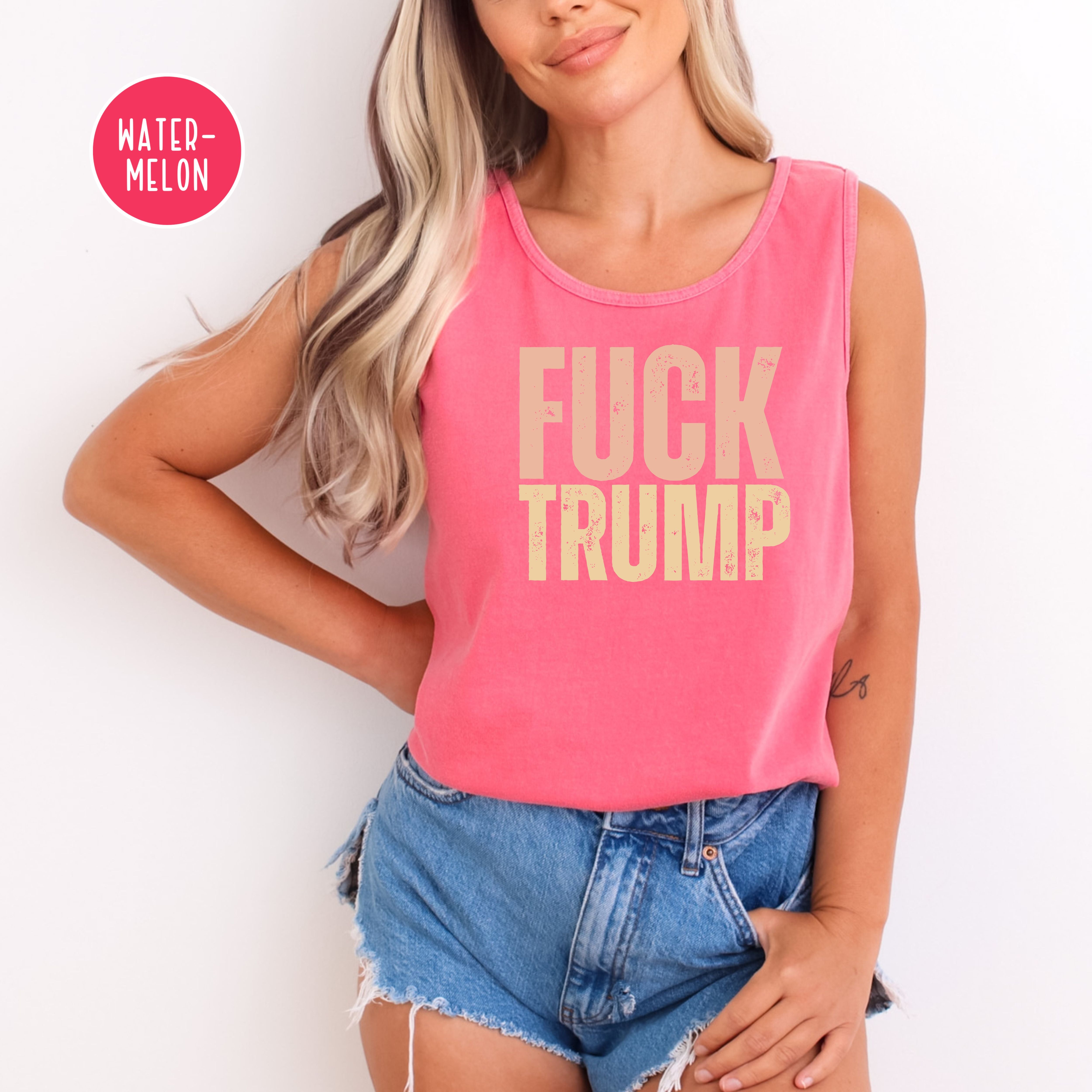Fuck Trump Comfort Colors Tank Top,  Anti Trump Tank, Trump Protest Shirt, Political Tank Top
