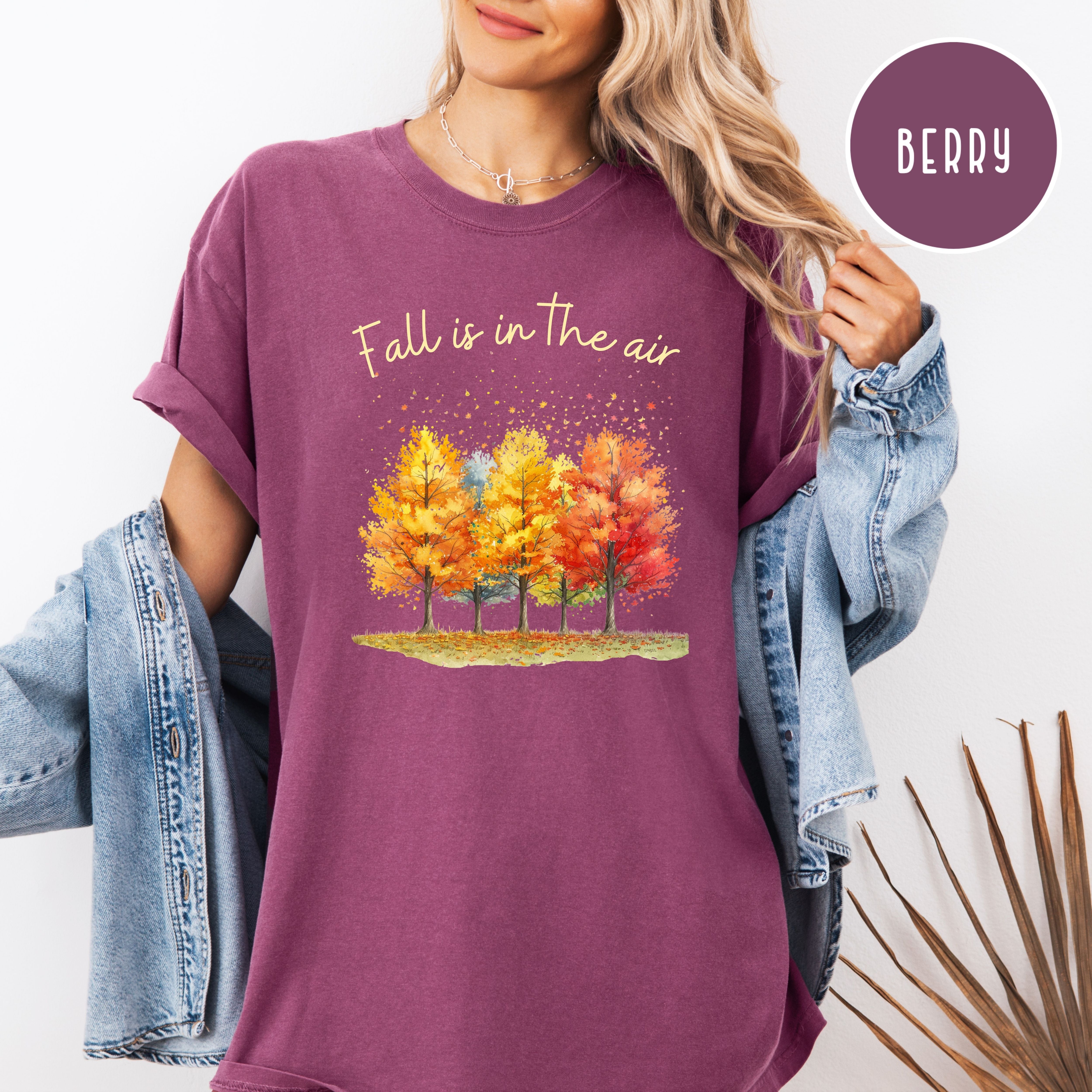 Fall is in The Air Autumn Vibes Colorful Fall Leaves Comfort Colors Tee