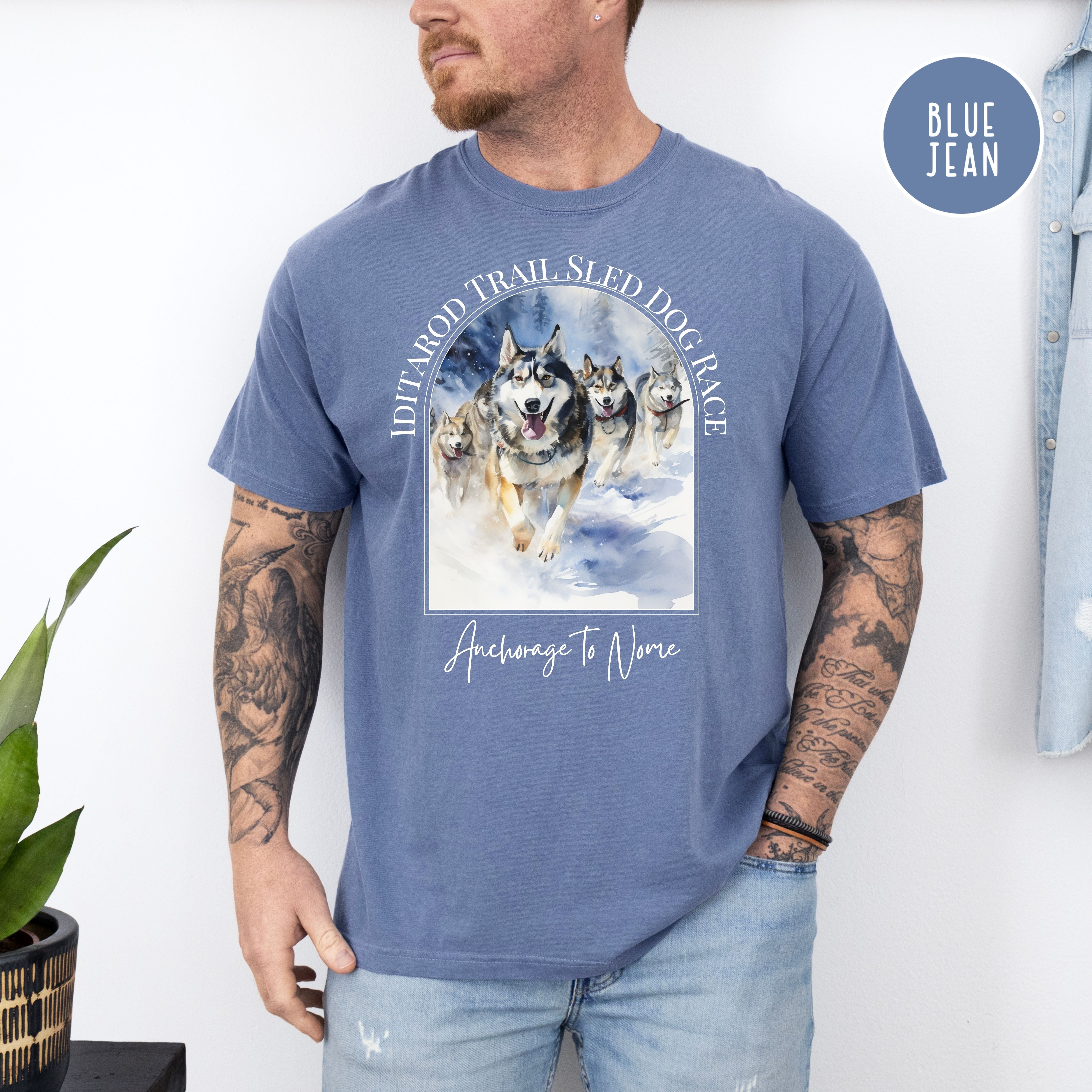 Iditarod Dog Race Comfort Colors T-Shirt, Alaskan Huskies Shirt
