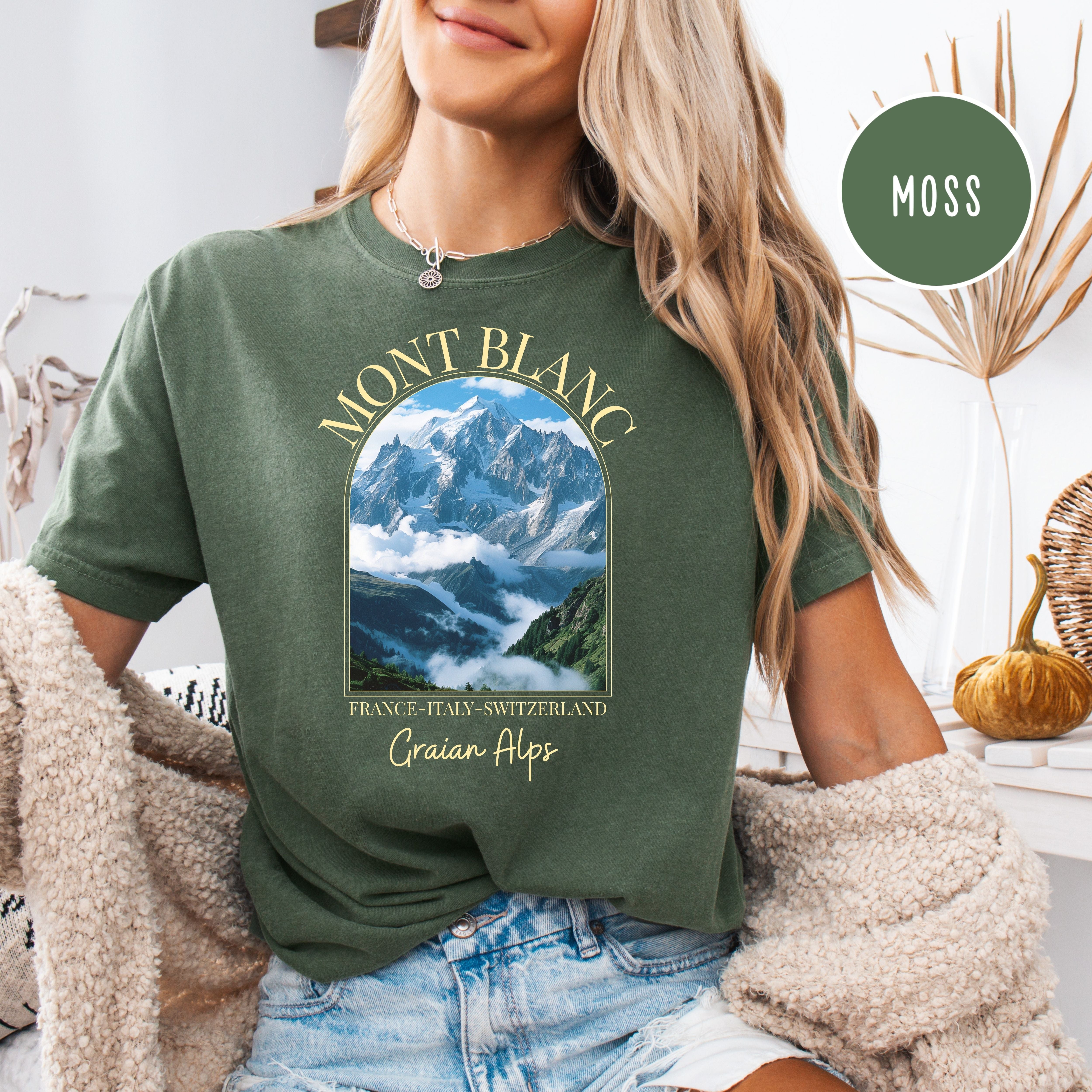 Mont Blanc Mountain France-Italy-Switzerland Comfort Colors Tee