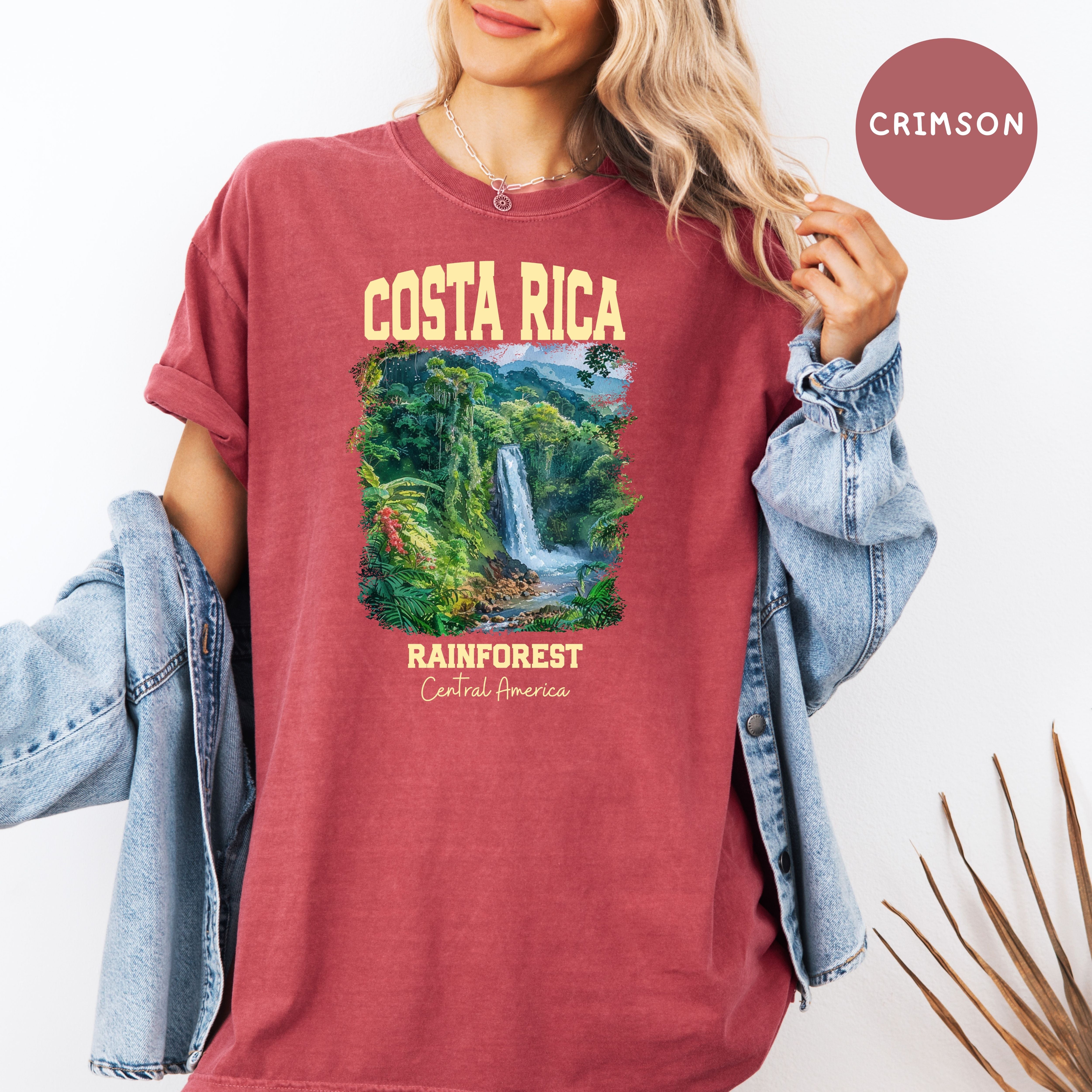 Costa Rica Rainforest Waterfall Comfort Colors T-Shirt, Costa Rica Shirt