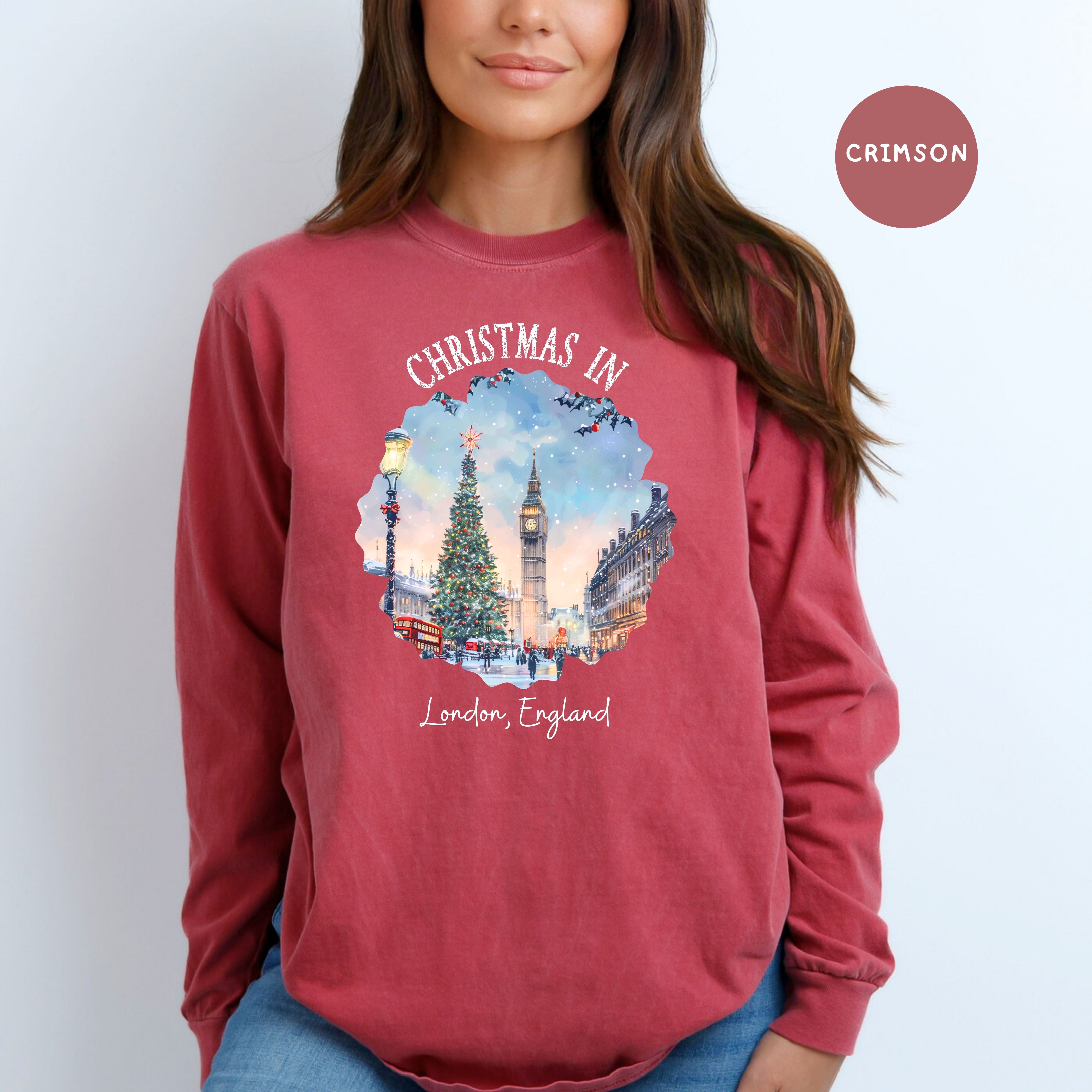 Christmas in London Comfort Colors® Long Sleeve Tee