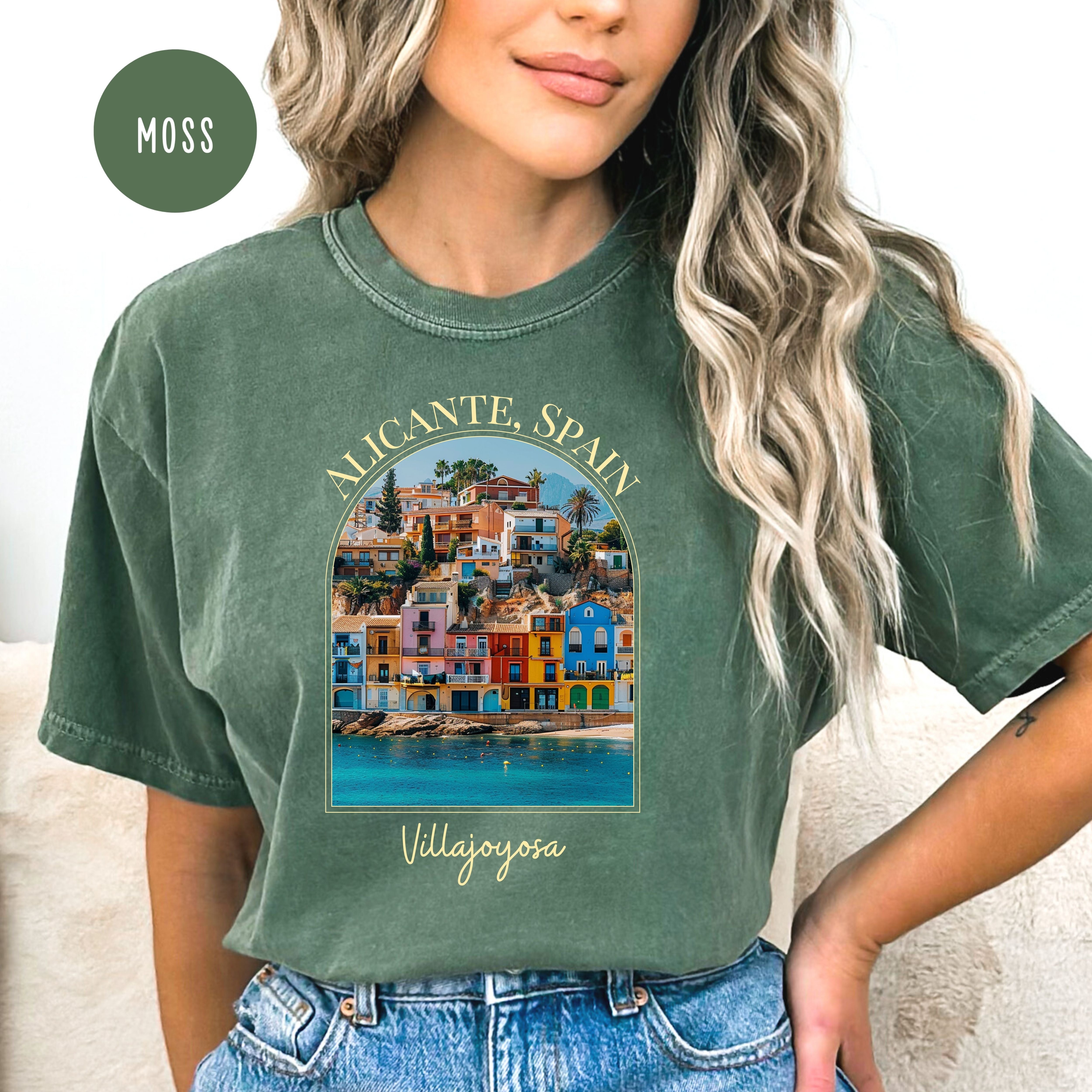 Alicante Spain Villajoyosa Village Colorful Seaside Homes Comfort Colors® Tee