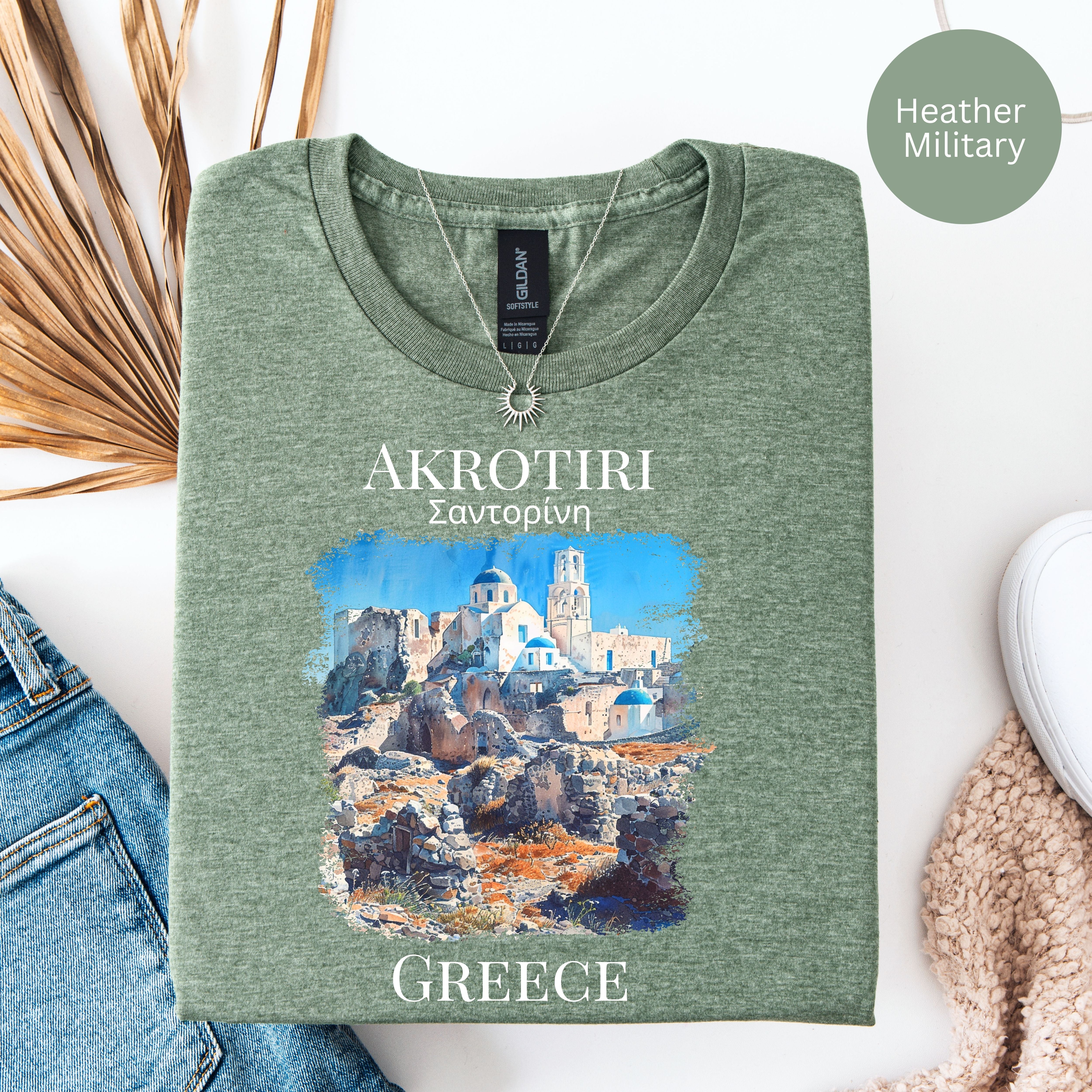 Akrotiri Ancient Ruins Santorini Greece Soft-Style Adult Unisex Tee