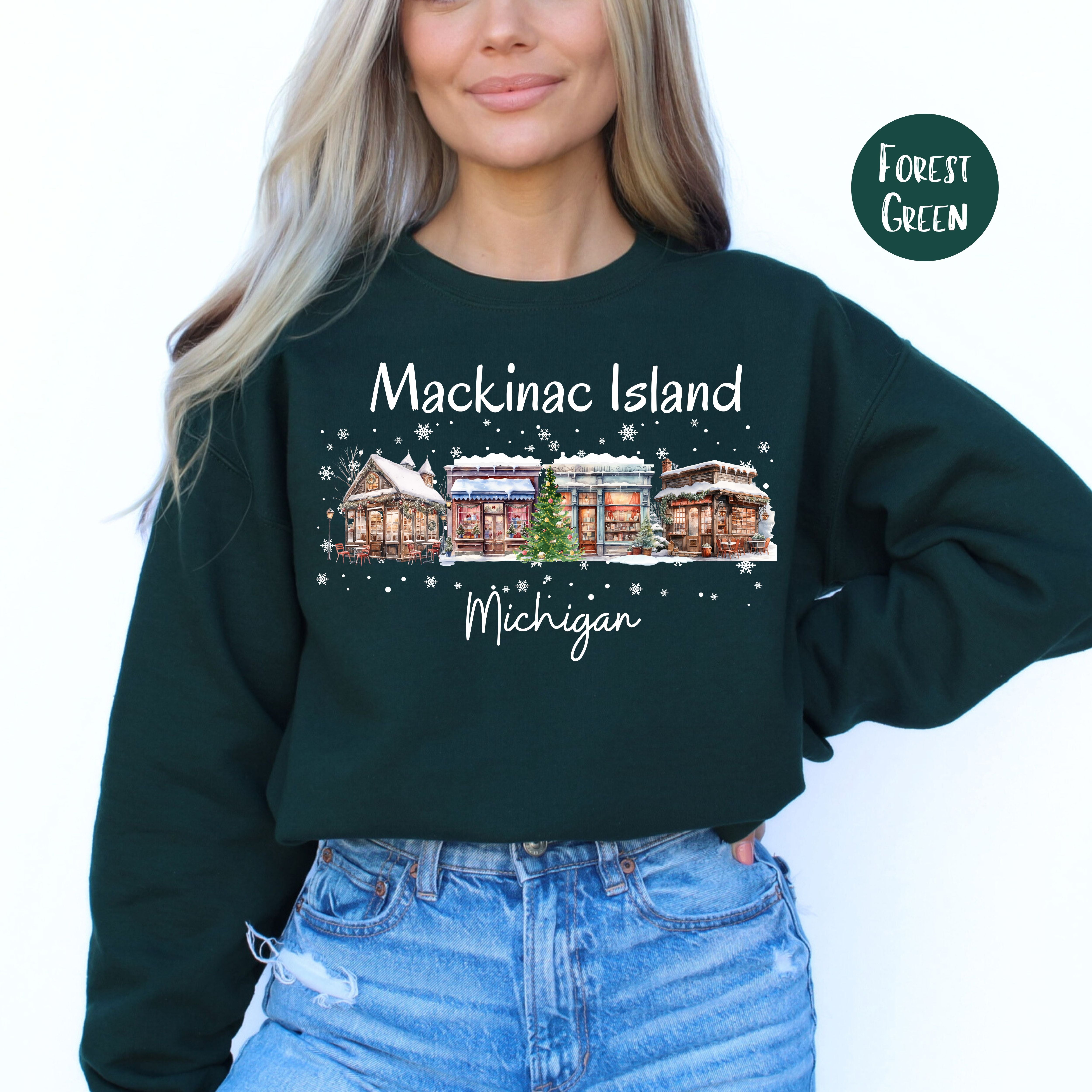 Mackinac Island Wisconsin Winter Sweatshirt