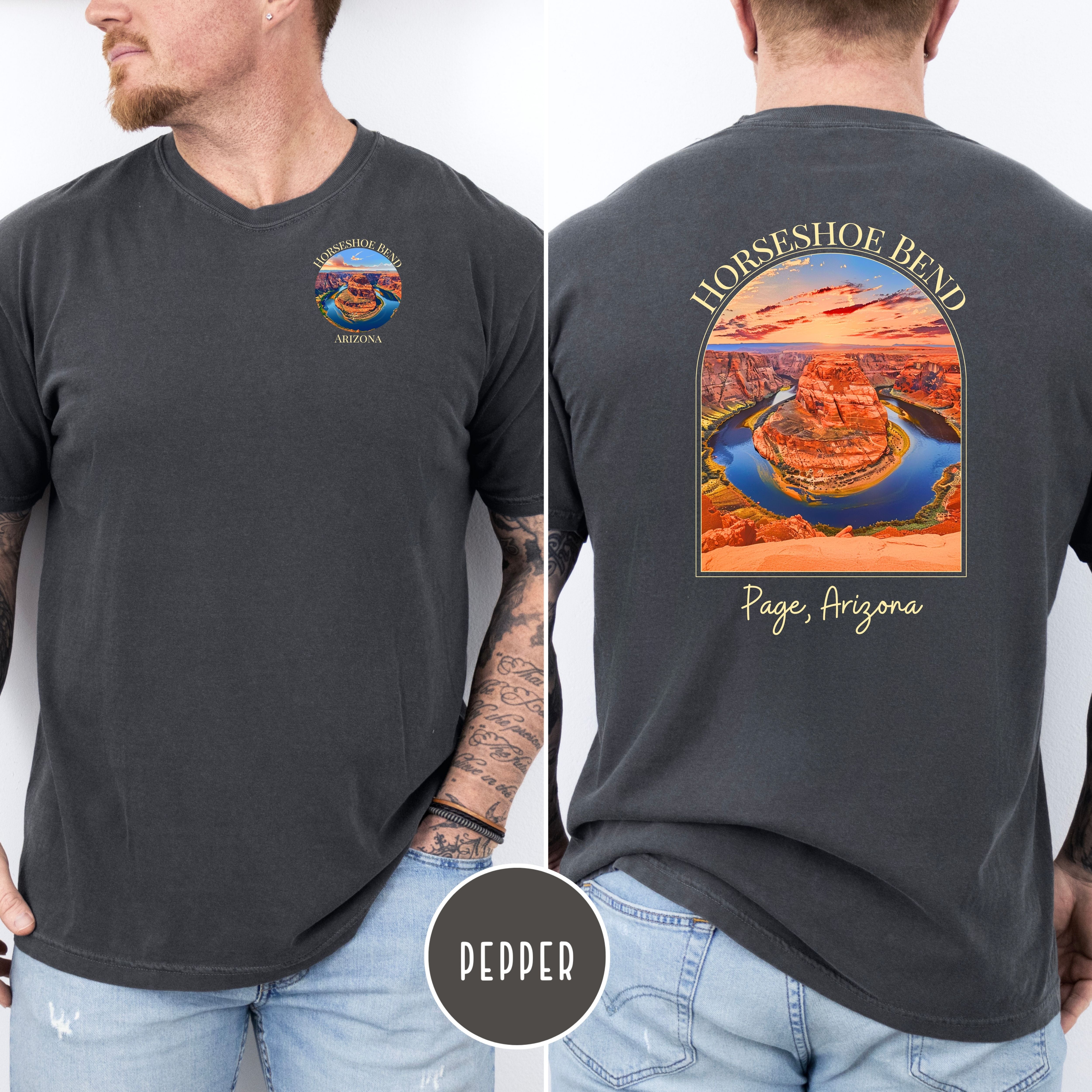 Horseshoe Bend Arizona Comfort Colors Tee Front/Back Design