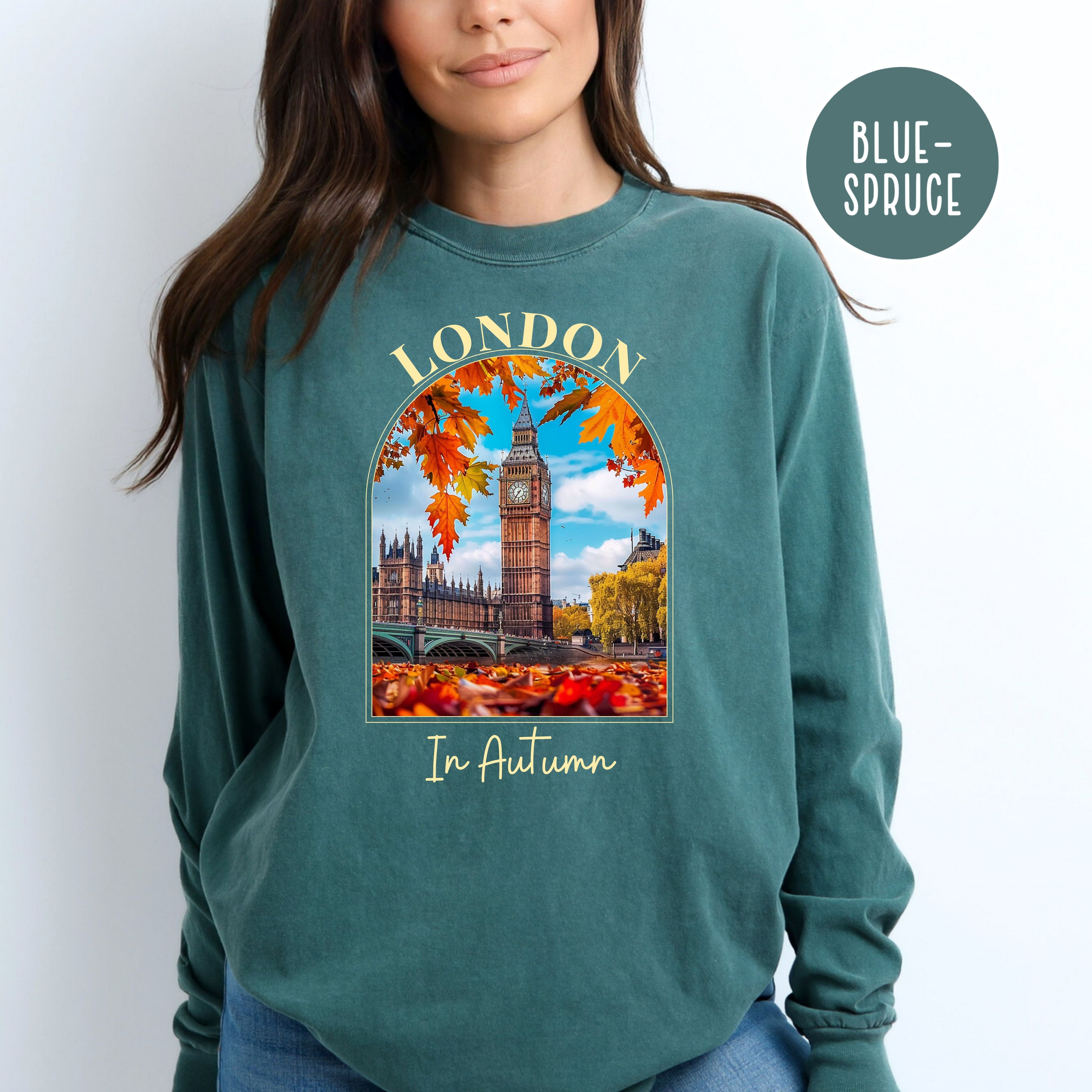 London In Autumn Comfort Colors® Long Sleeve Tee