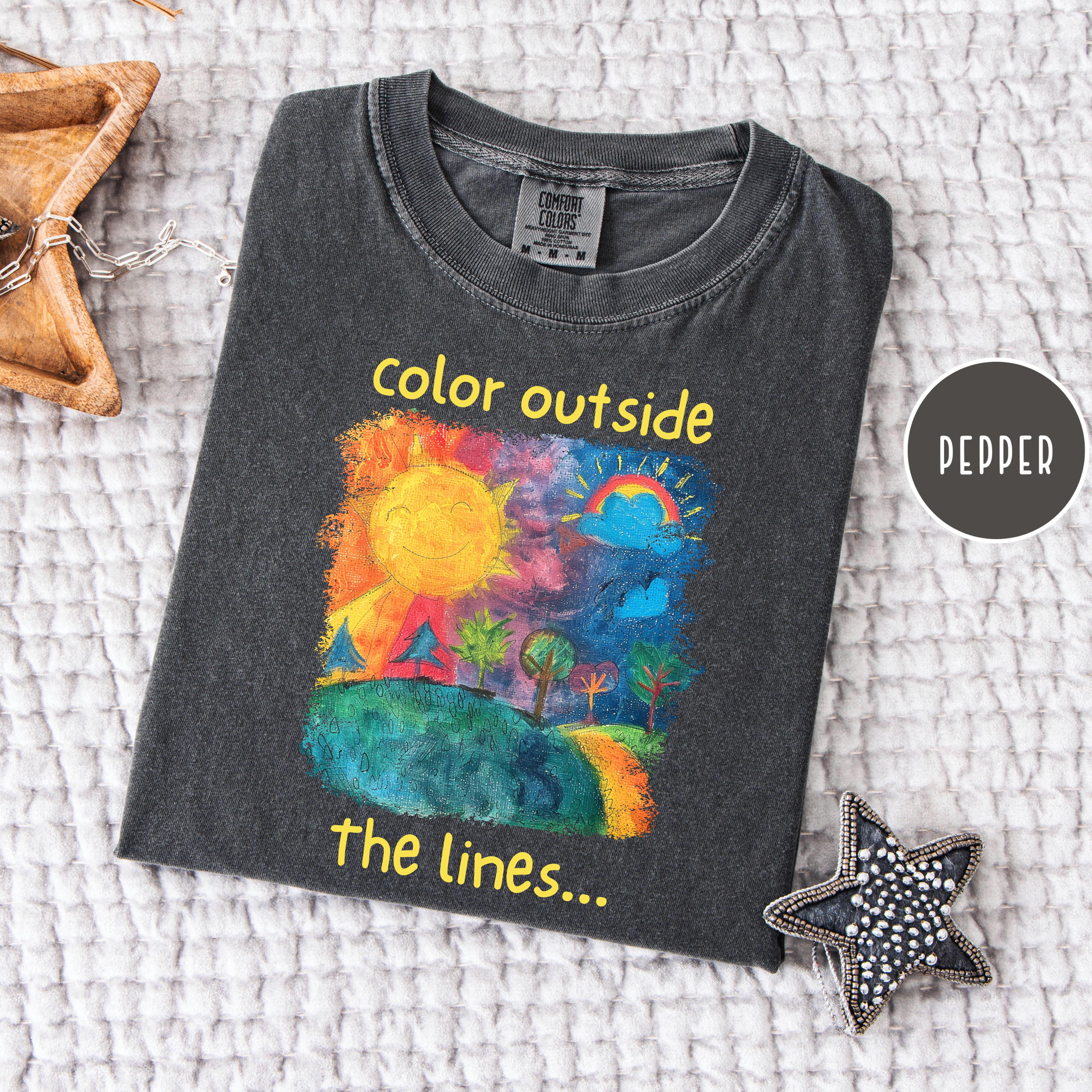 Color Outside The Lines Comfort Colors Be Yourself Tee, Positivity Shirt, Happiness Shirt, Playful and Inspiration, Motivational Gift Shirt