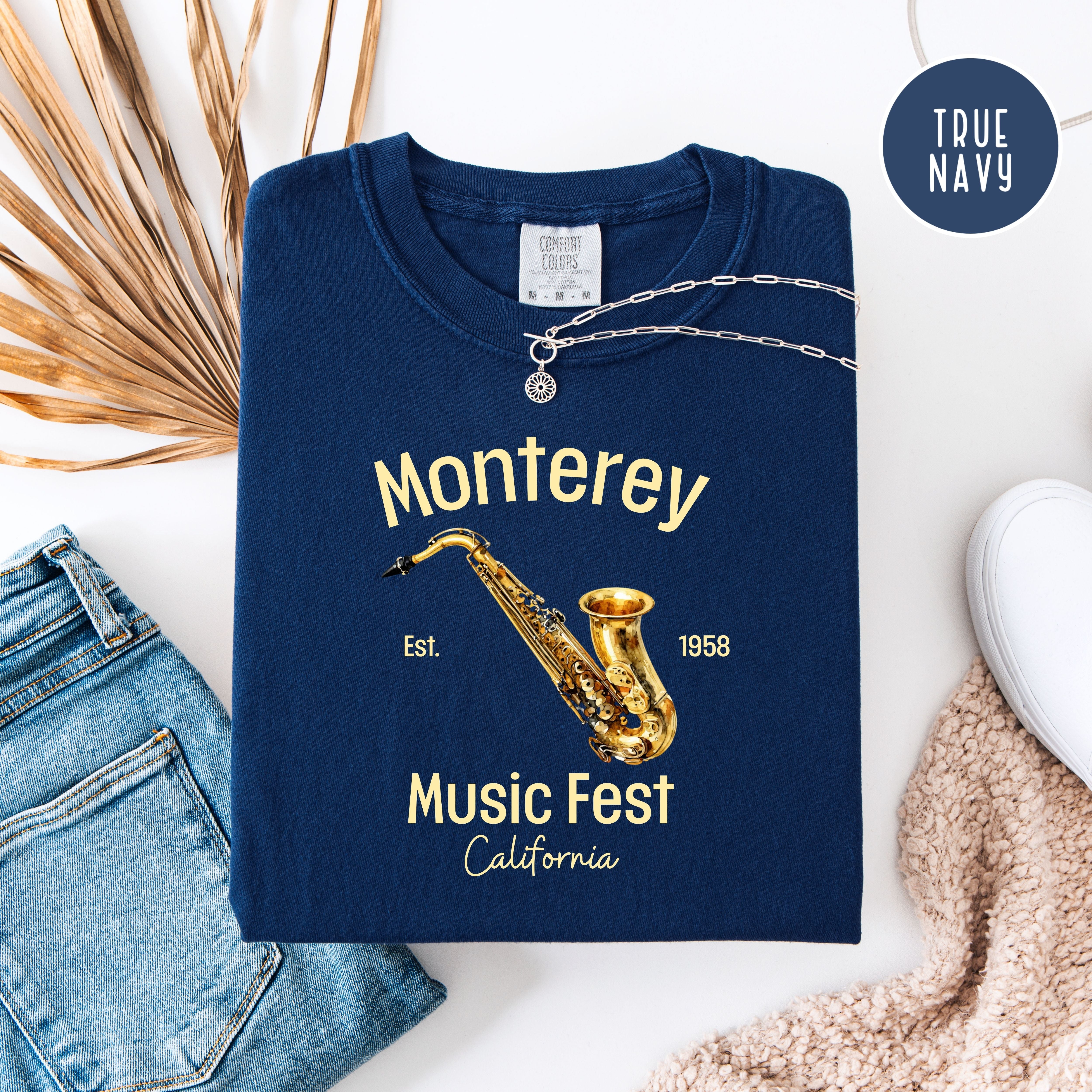 Monterey California Music Fest Unisex Comfort Colors T-Shirt, Saxophone Player Shirt, Music Lover Gift, Monterey Vacation Gift Shirt