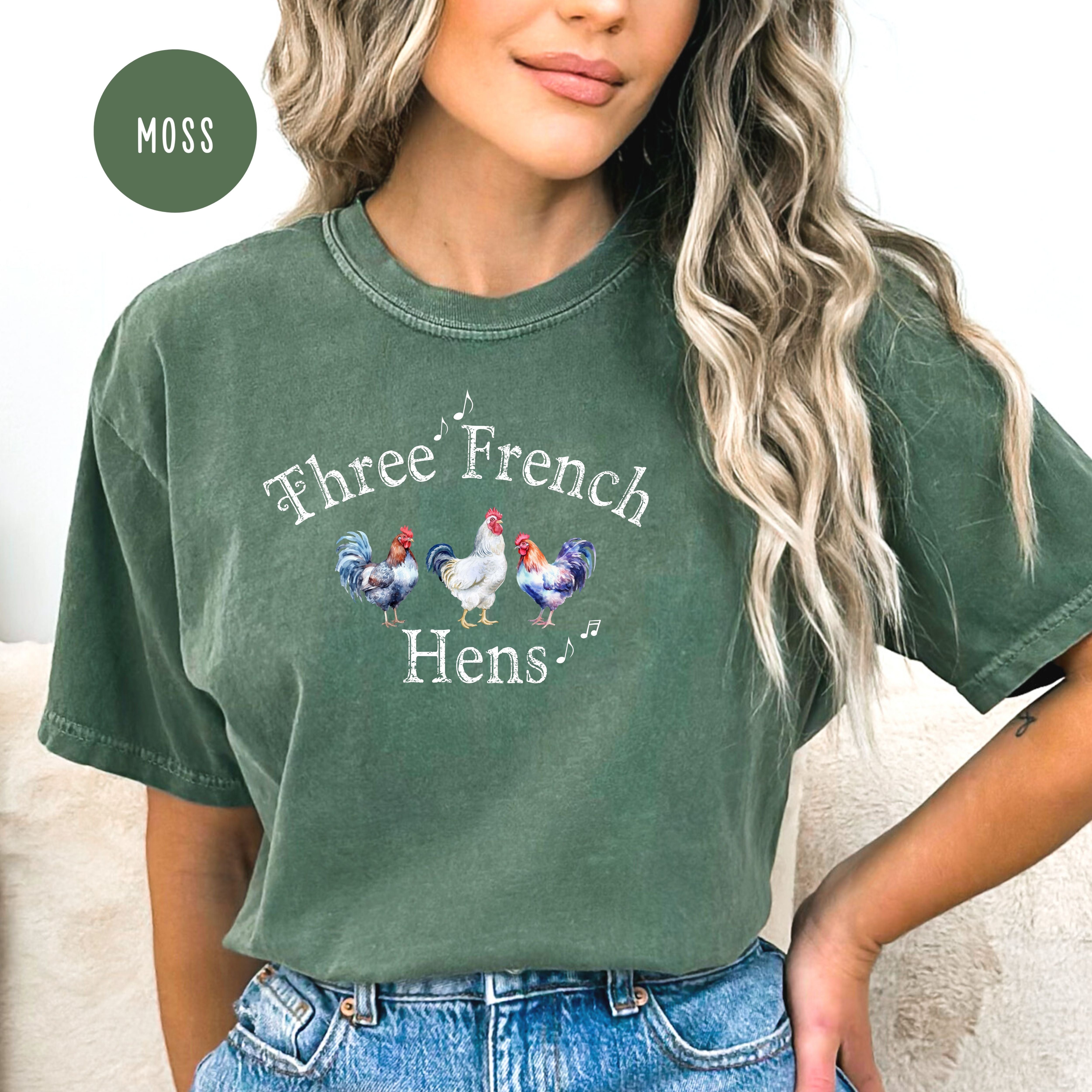 Three French Hens Comfort Colors® Christmas Tee