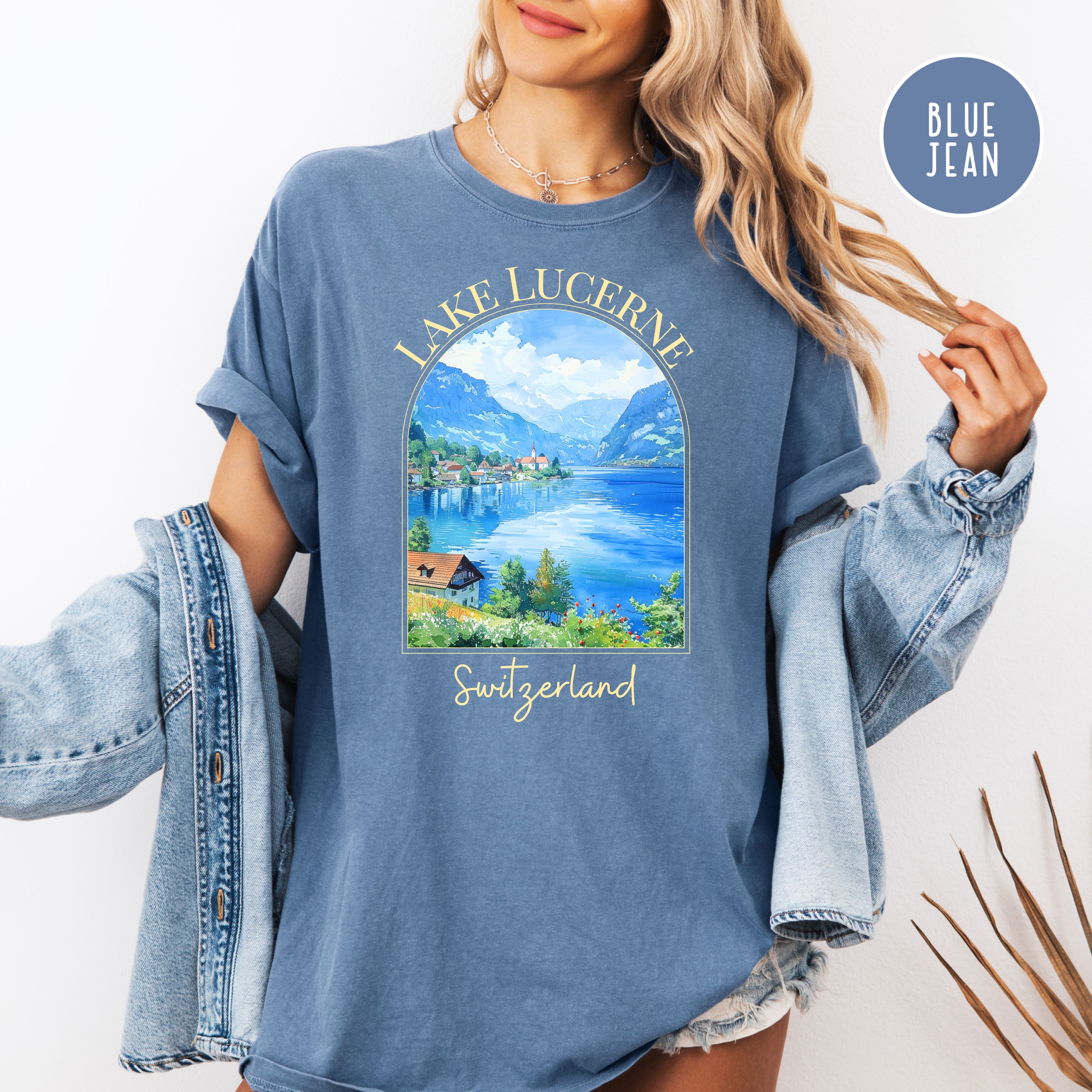 Lake Lucerne Switzerland Comfort Colors Tee