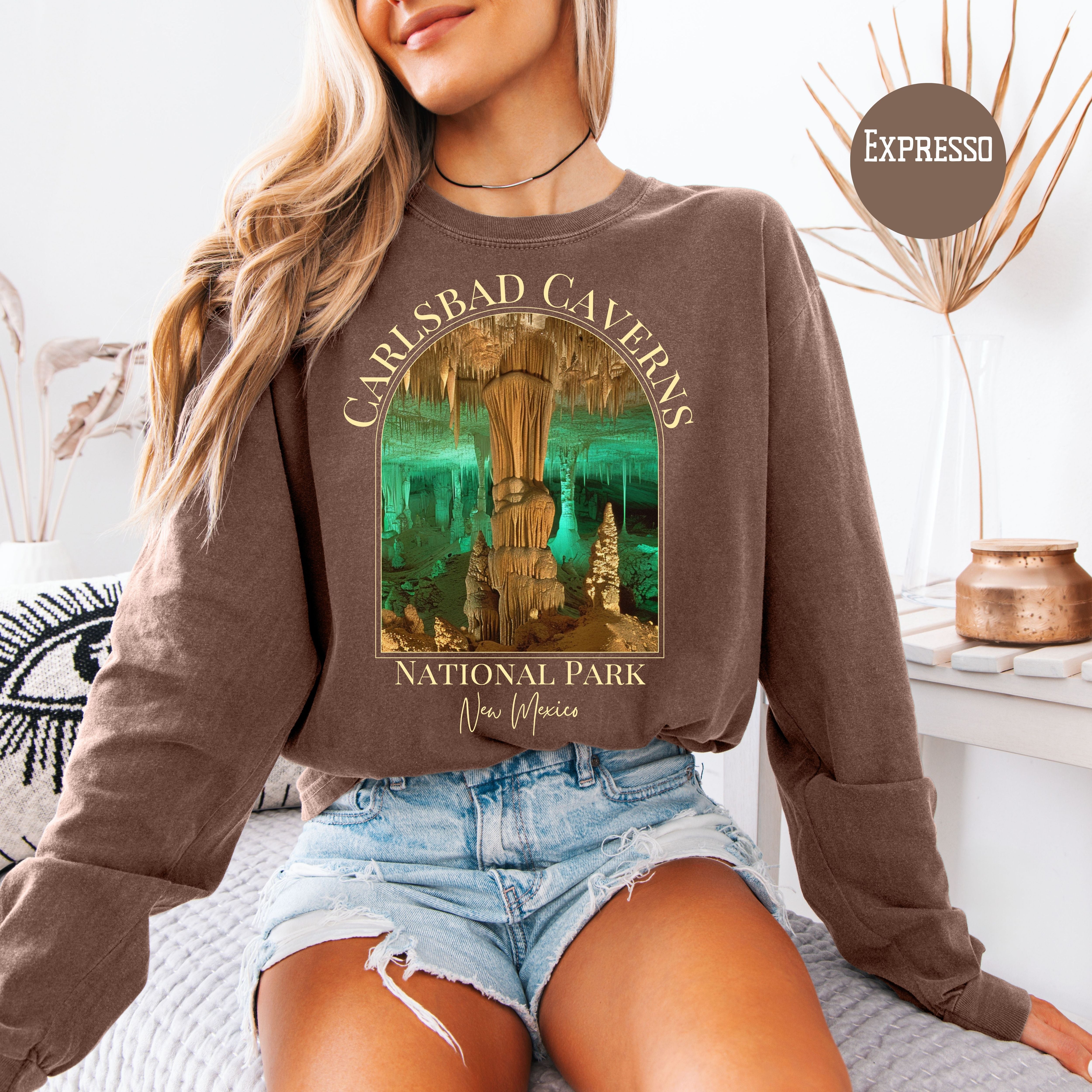 Carlsbad Cavern National Park New Mexico Comfort Colors Long Sleeve Unisex Tee