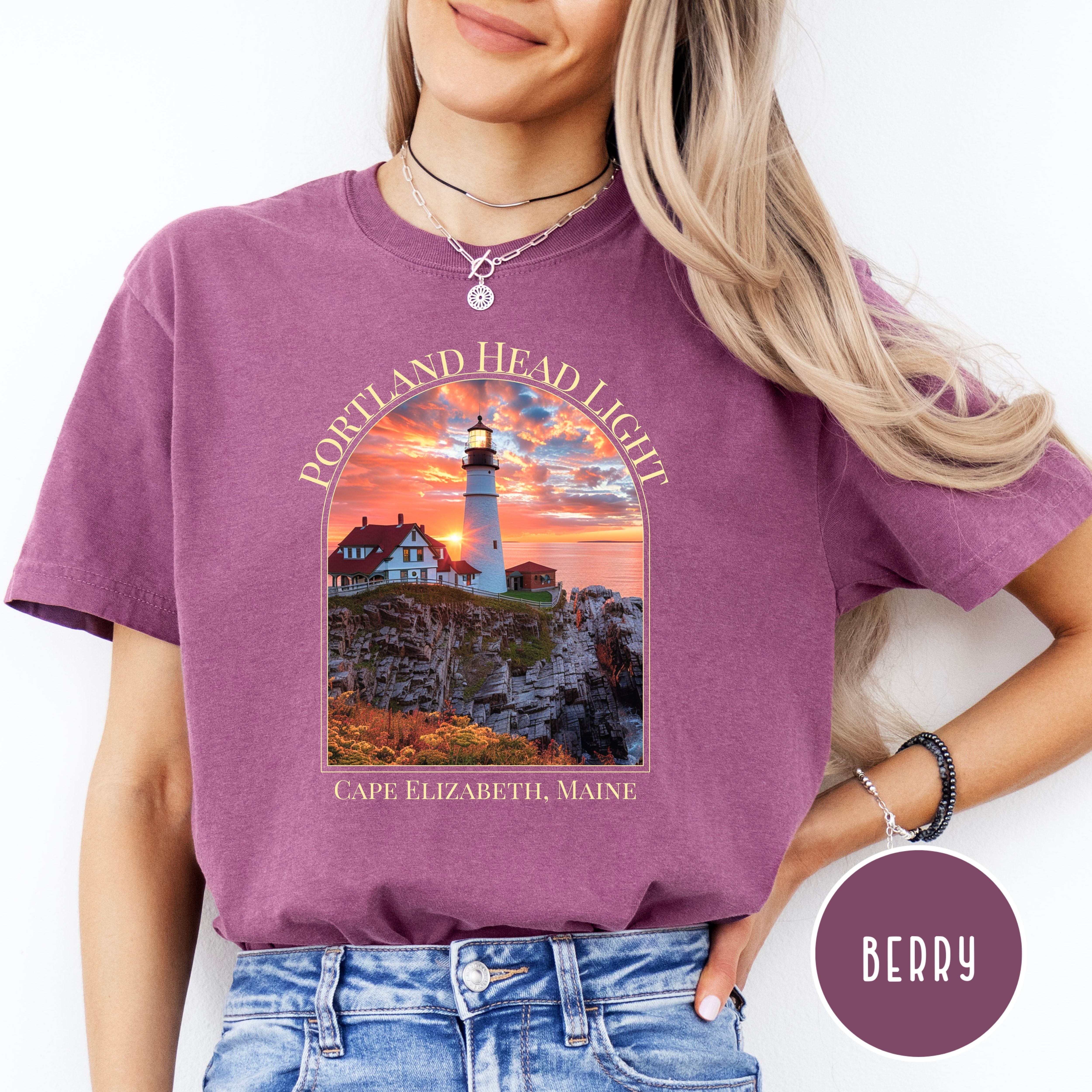 Portland Head Light Cape Elizabeth Maine Comfort Colors® Tee