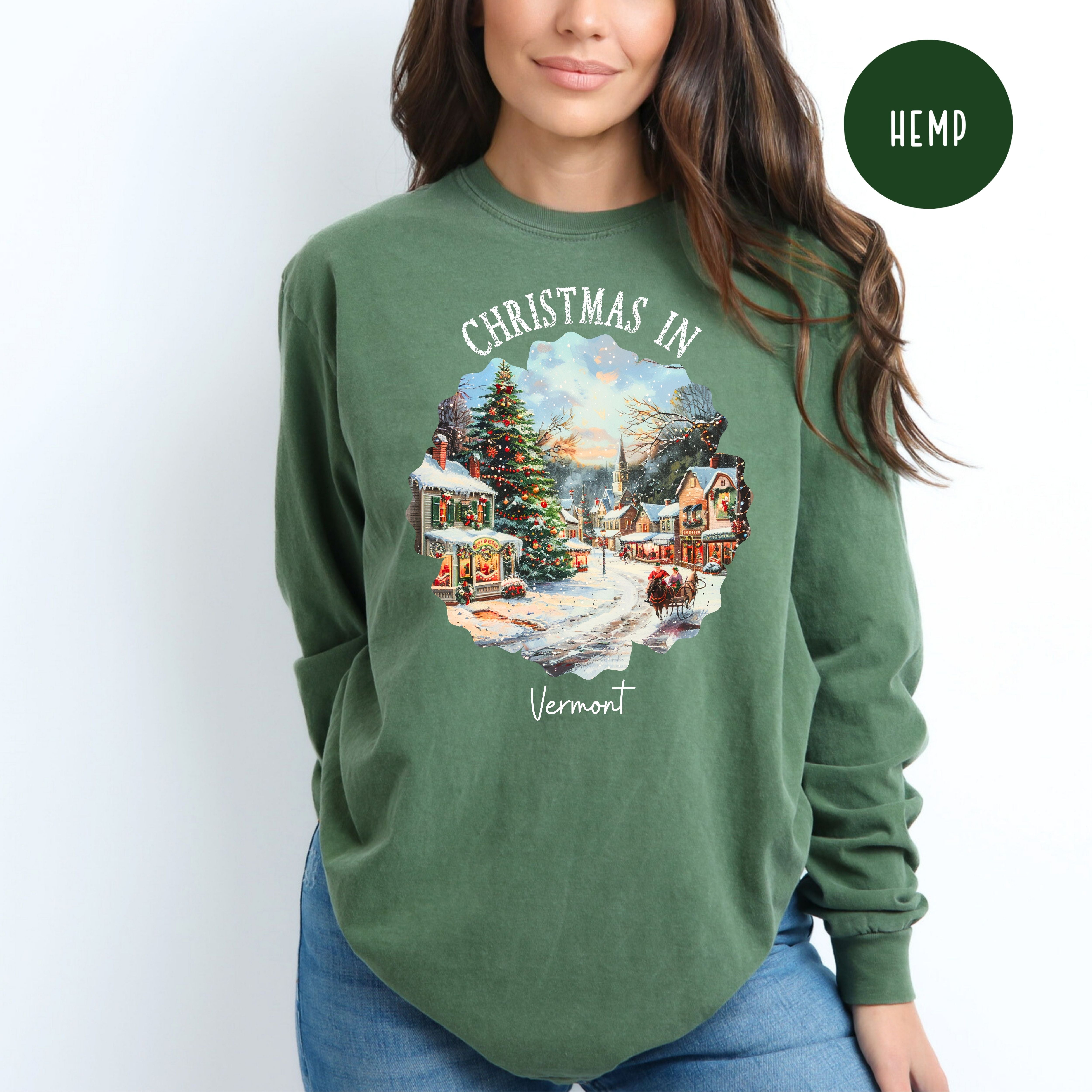 Christmas in Vermont Comfort Colors® Long Sleeve Tee