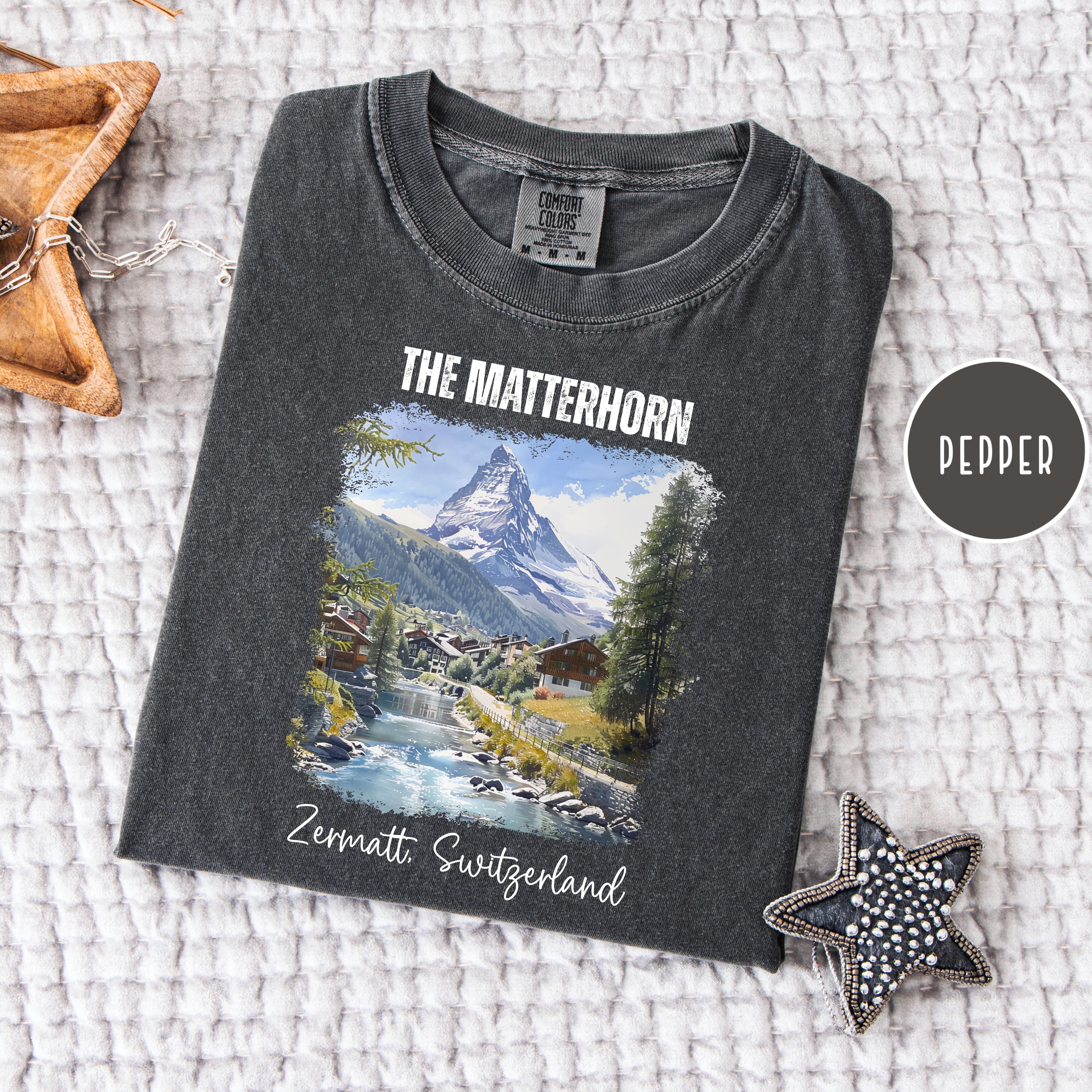 Matterhorn Zermatt Switzerland Comfort Colors Swiss Alps Vacation Gift Tee
