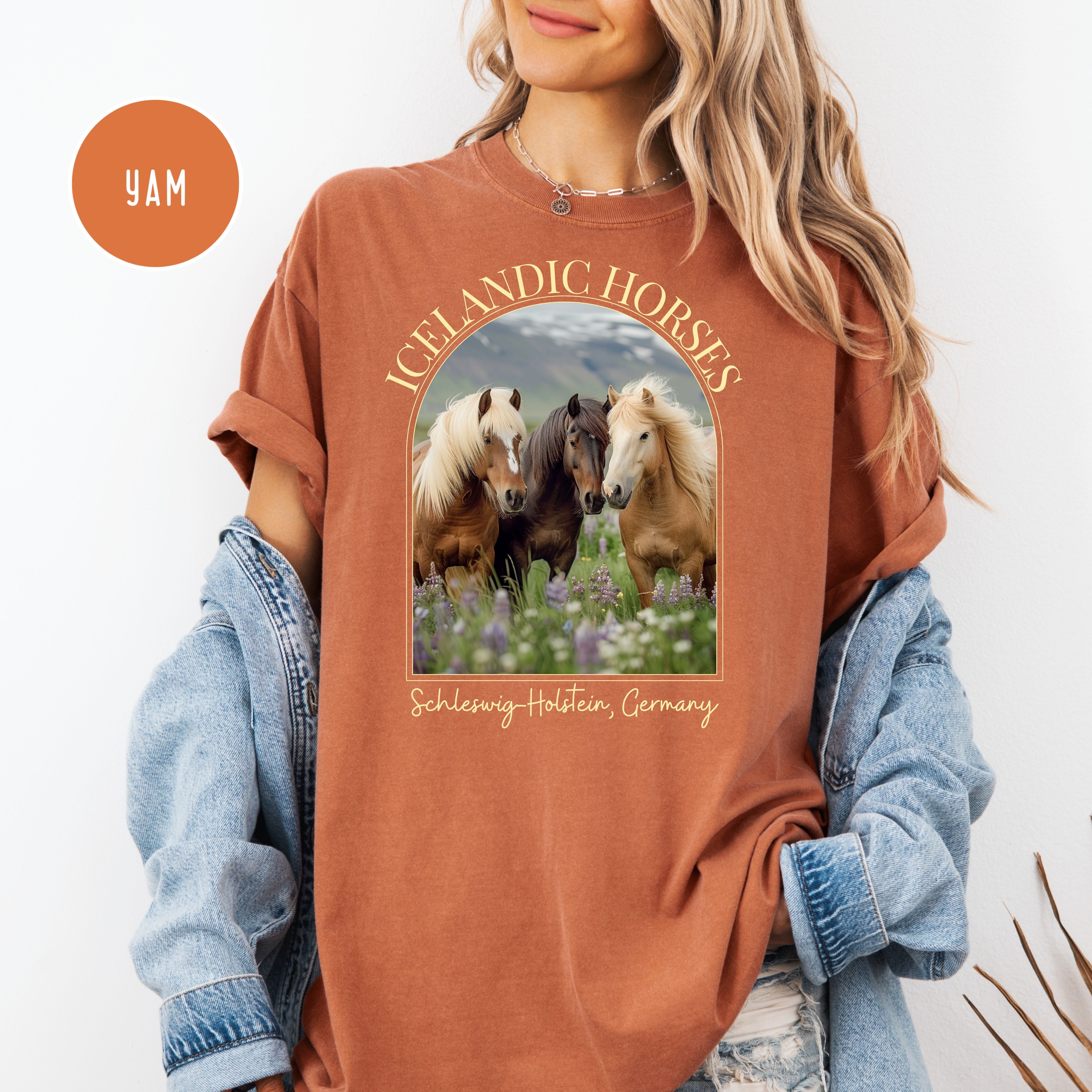 Icelandic Horses Comfort Colors Horse Lover Tee Shirt