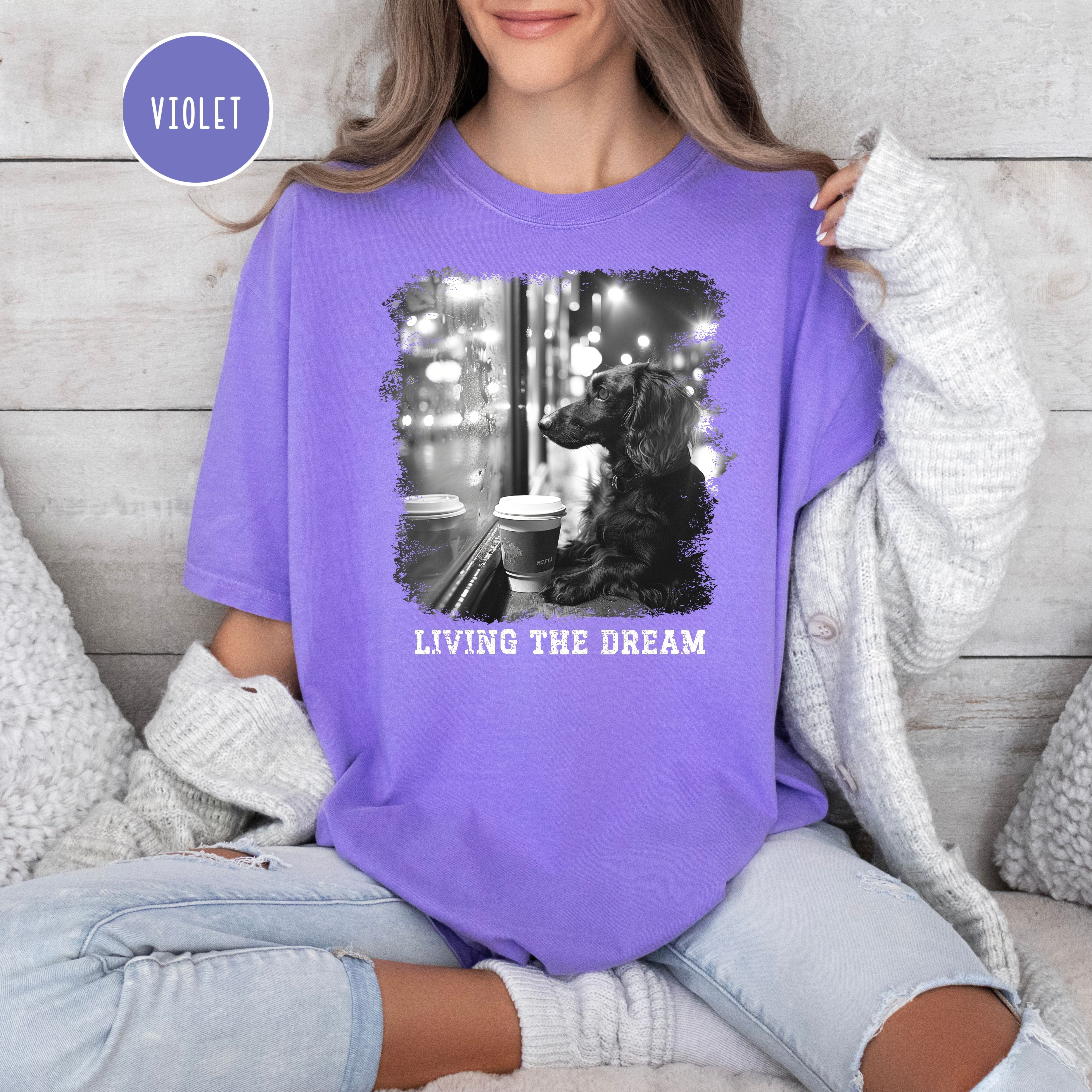 Dachshund Mama Comfort Colors T-Shirt, Doxie Lover Tee Shirt, Living The Dream Wiener Dog Shirt, Sausage Dog, Funny Dog Lover Shirt