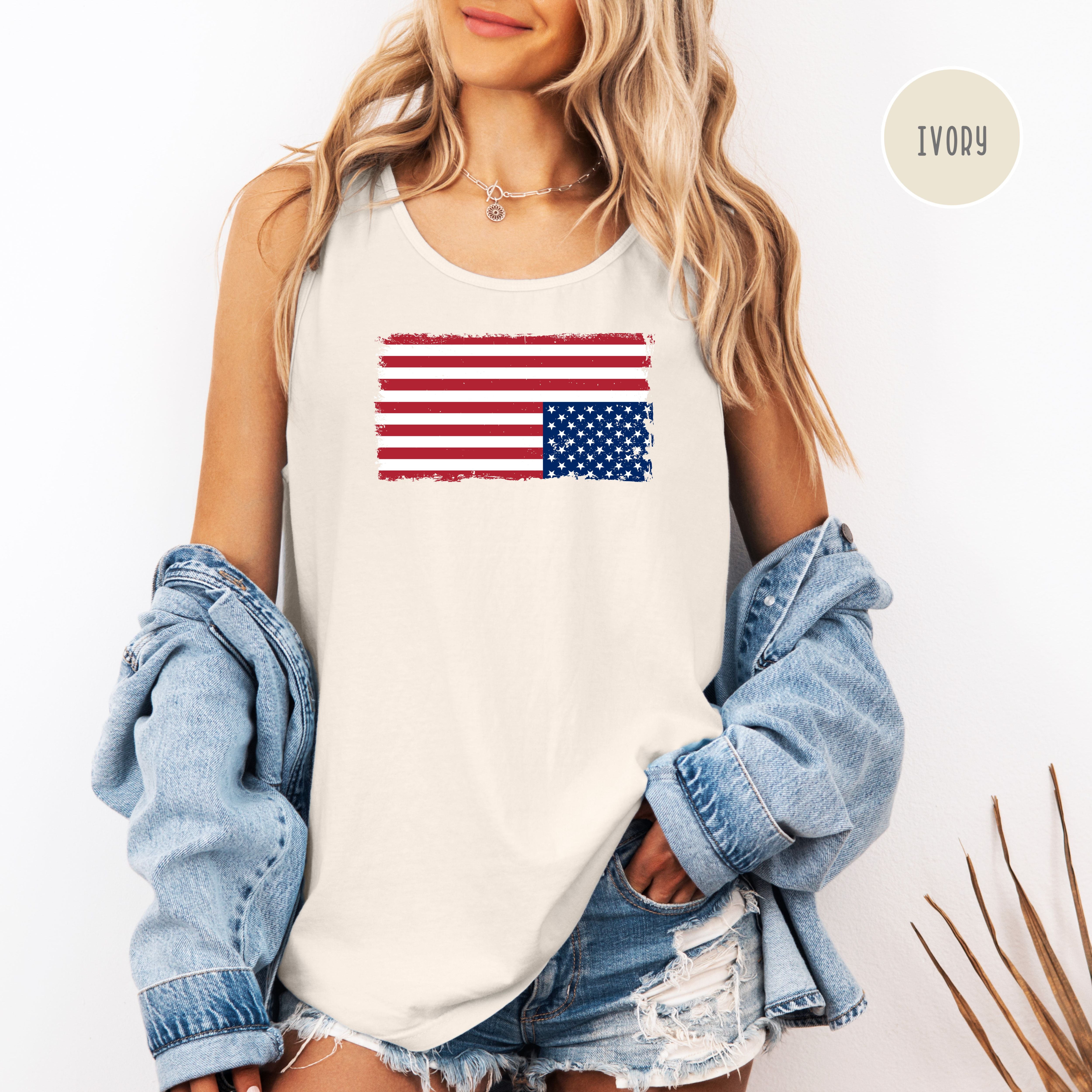 Upside Down Flag Comfort Colors Tank Top, Anti Trump Protest Shirt, Democrat Gift Shirt, Pro Democracy Anti Fascism Tank Top