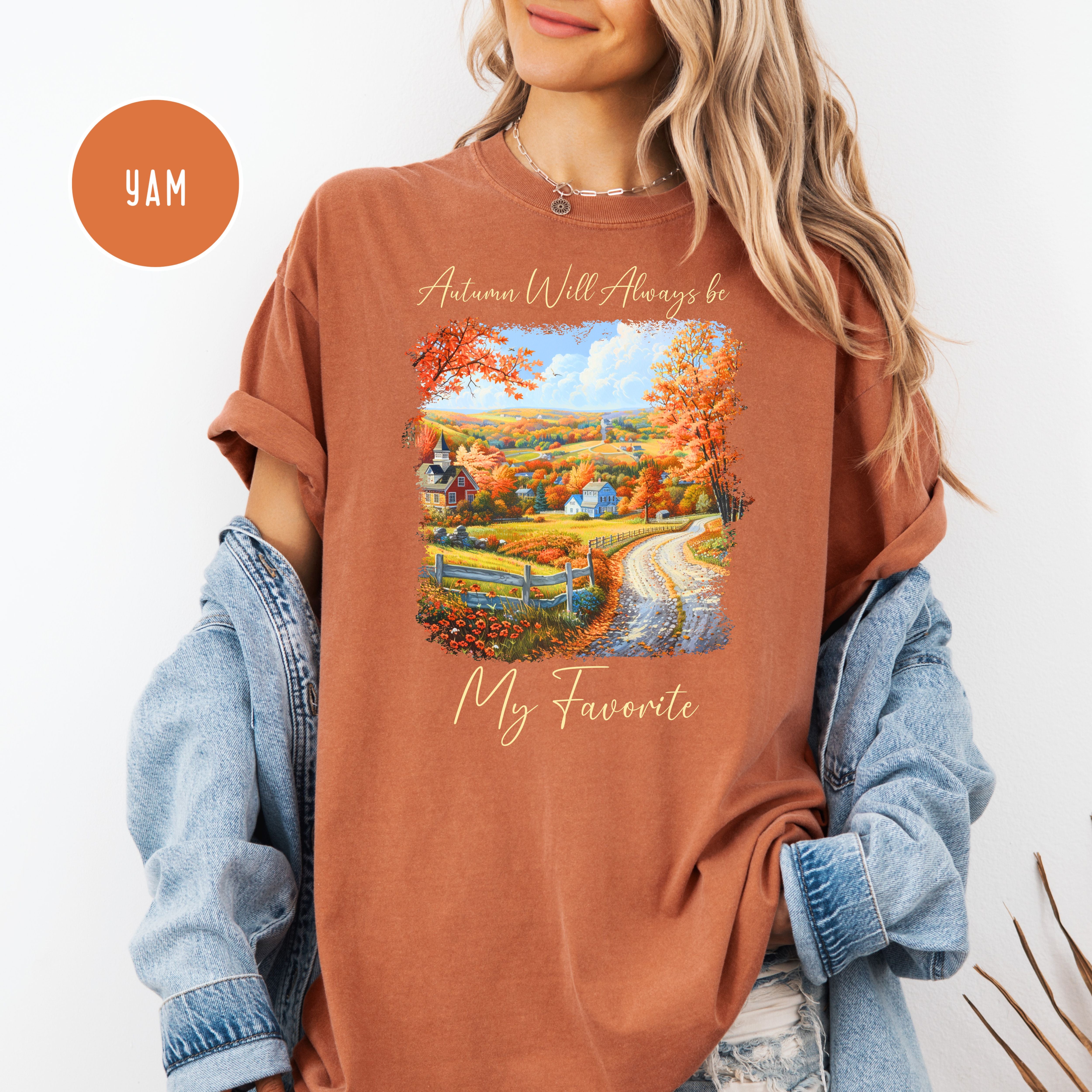 Autumn Will Always Be My Favorite Cozy Comfort Colors Fall Season Tee Shirt