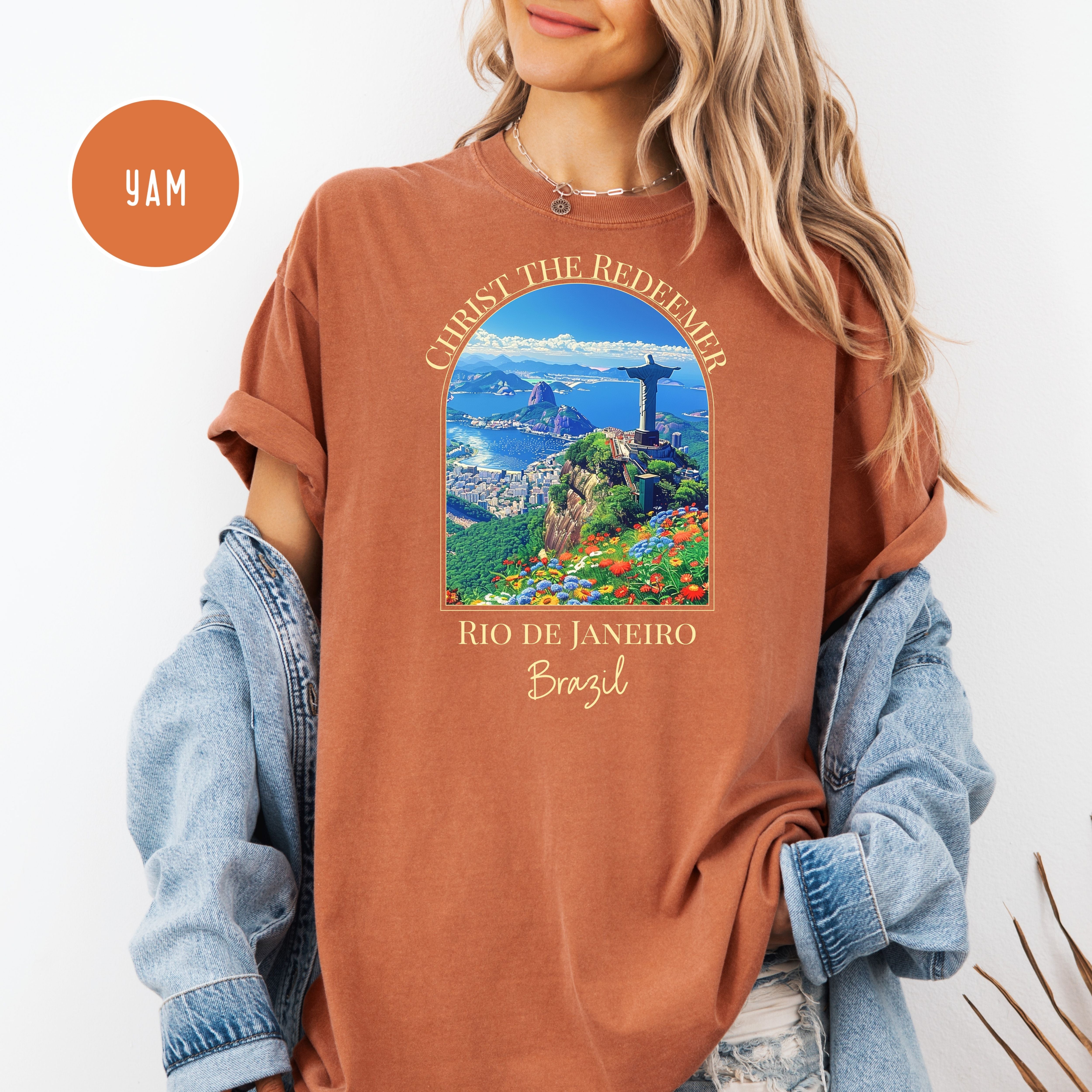 Christ the Redeemer Rio de Janeiro Brazil Comfort Colors Tee