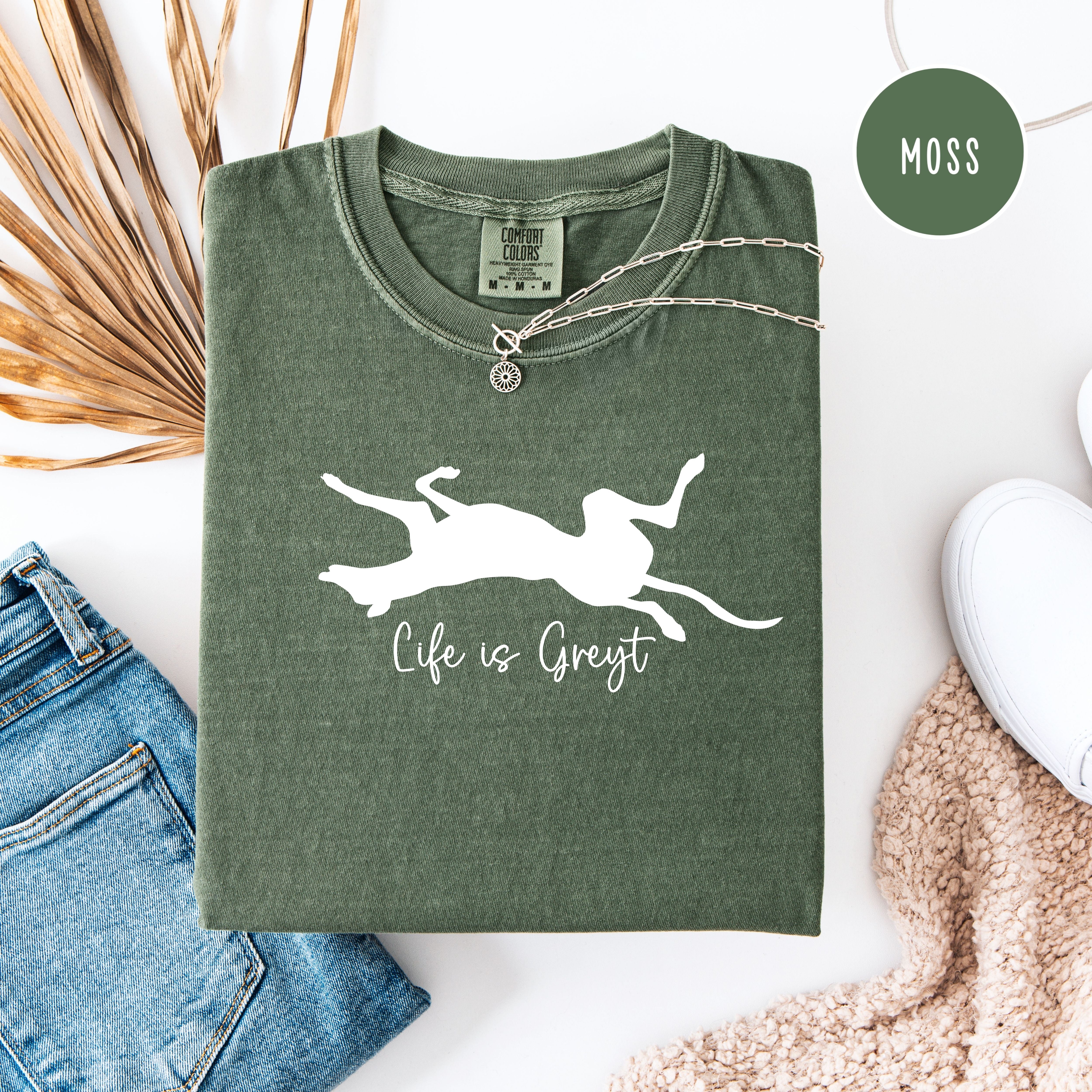 Life is Greyt Greyhound Lover Unisex Comfort Colors T-Shirt, Greyhound Shirt, Dog Lover Shirt, Animal Lover Shirt