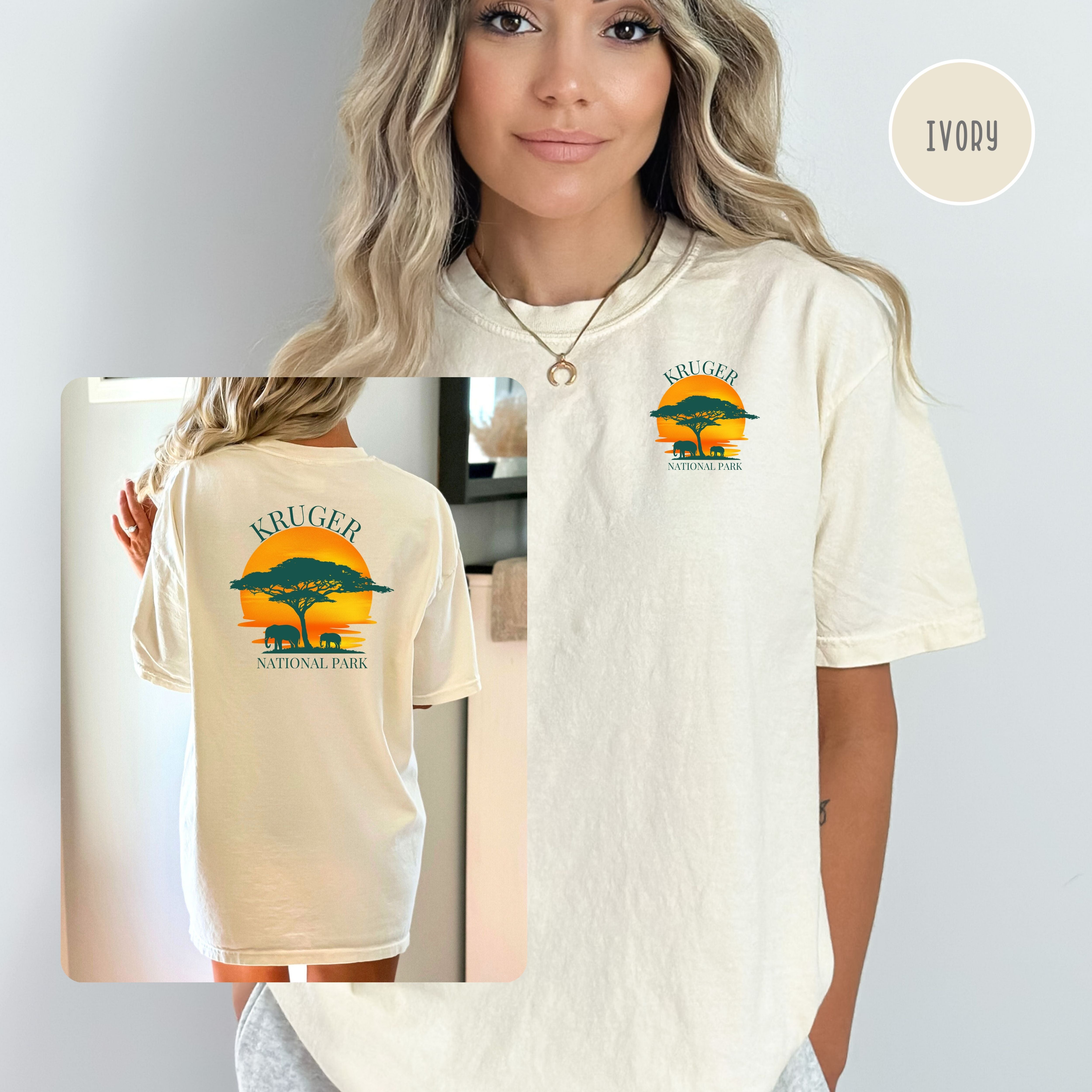 Kruger National Park South Africa Comfort Colors® Tee Design Front & Back