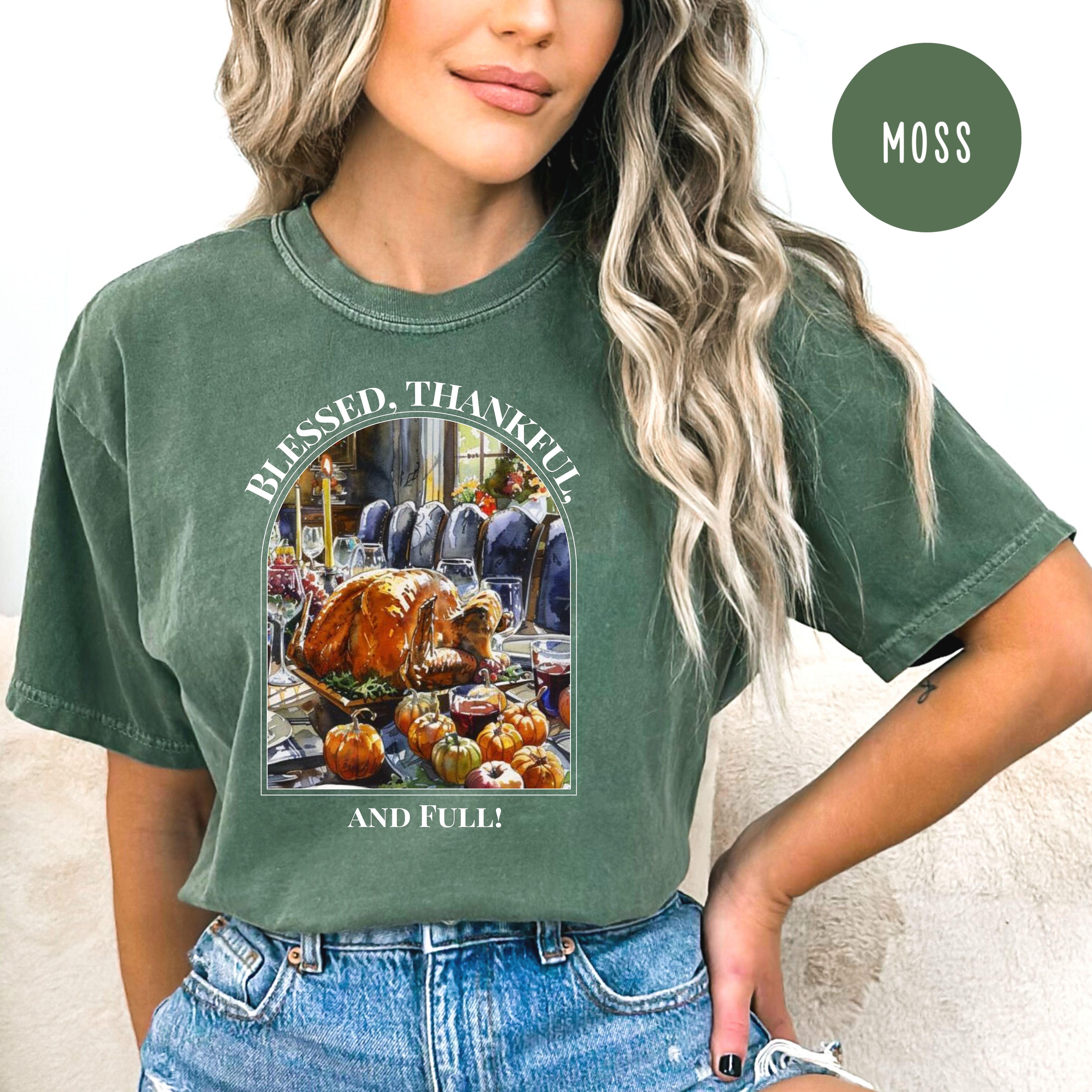 Blessed and Full Thanksgiving Comfort Colors® Tee