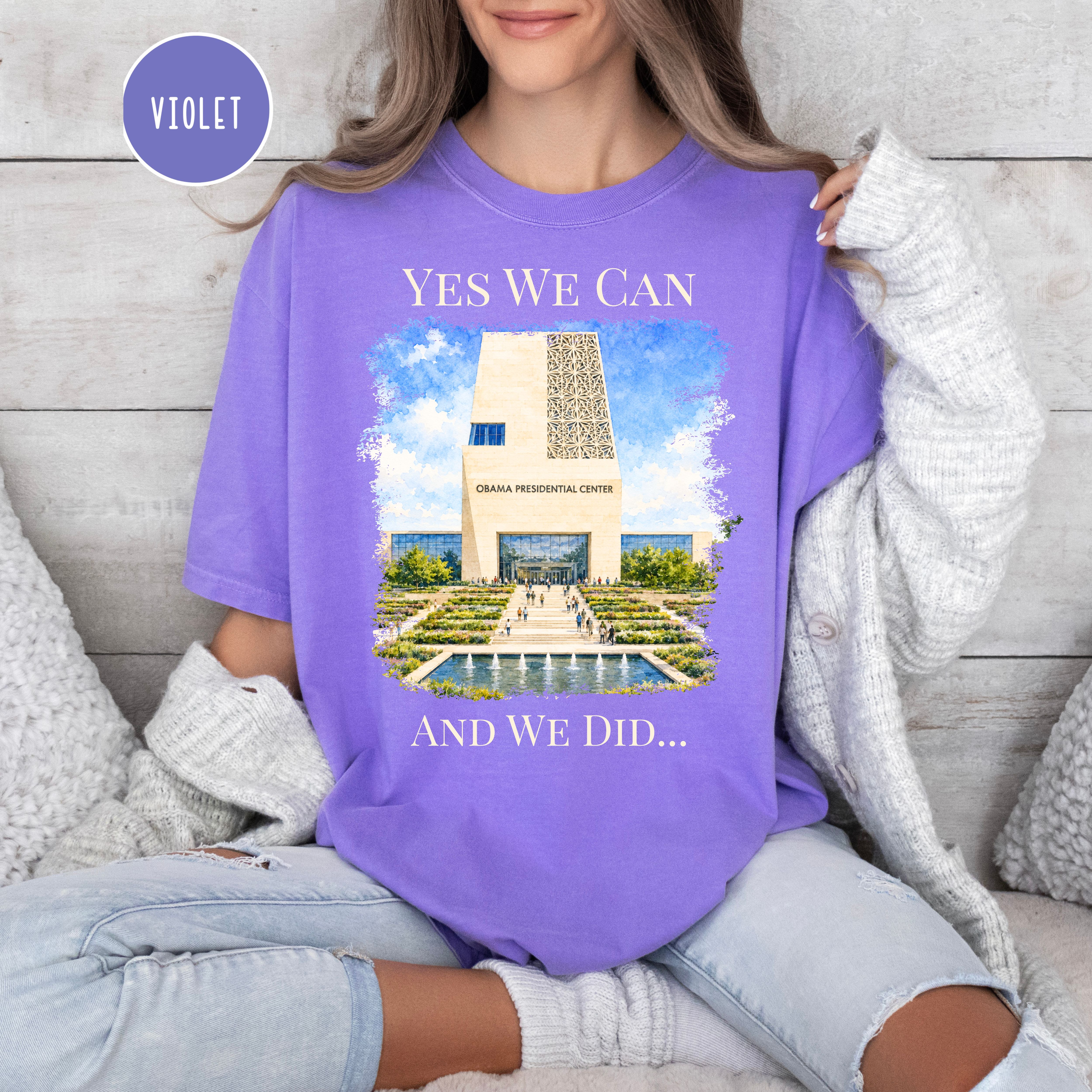 Obama Presidential Center Unisex Comfort Colors T-Shirt, President Obama Gift Shirt, Obama Memorabilia, Yes We Can Shirt, Political Gift
