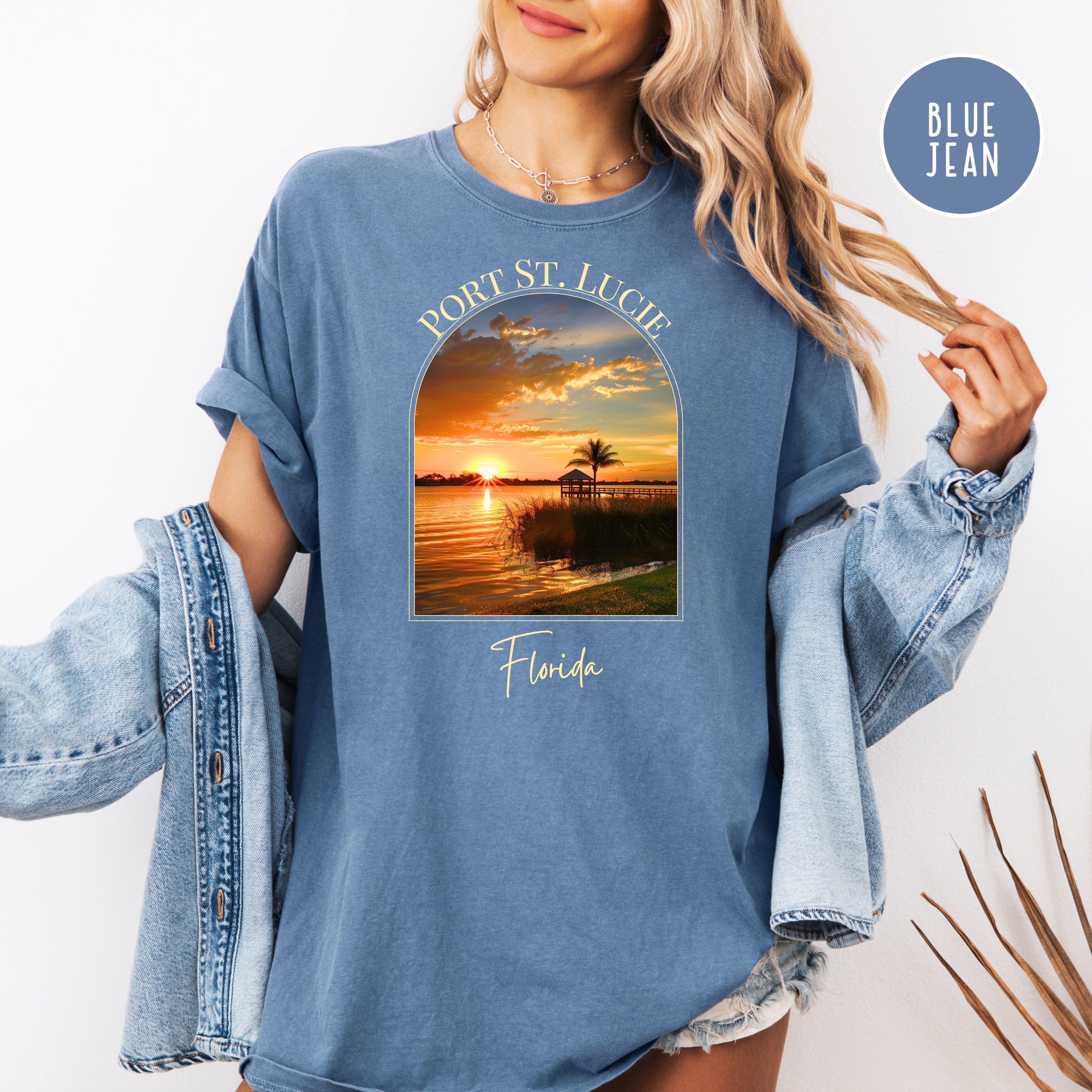 Port St Lucie Florida Sunset Comfort Colors Vacation Gift Shirt