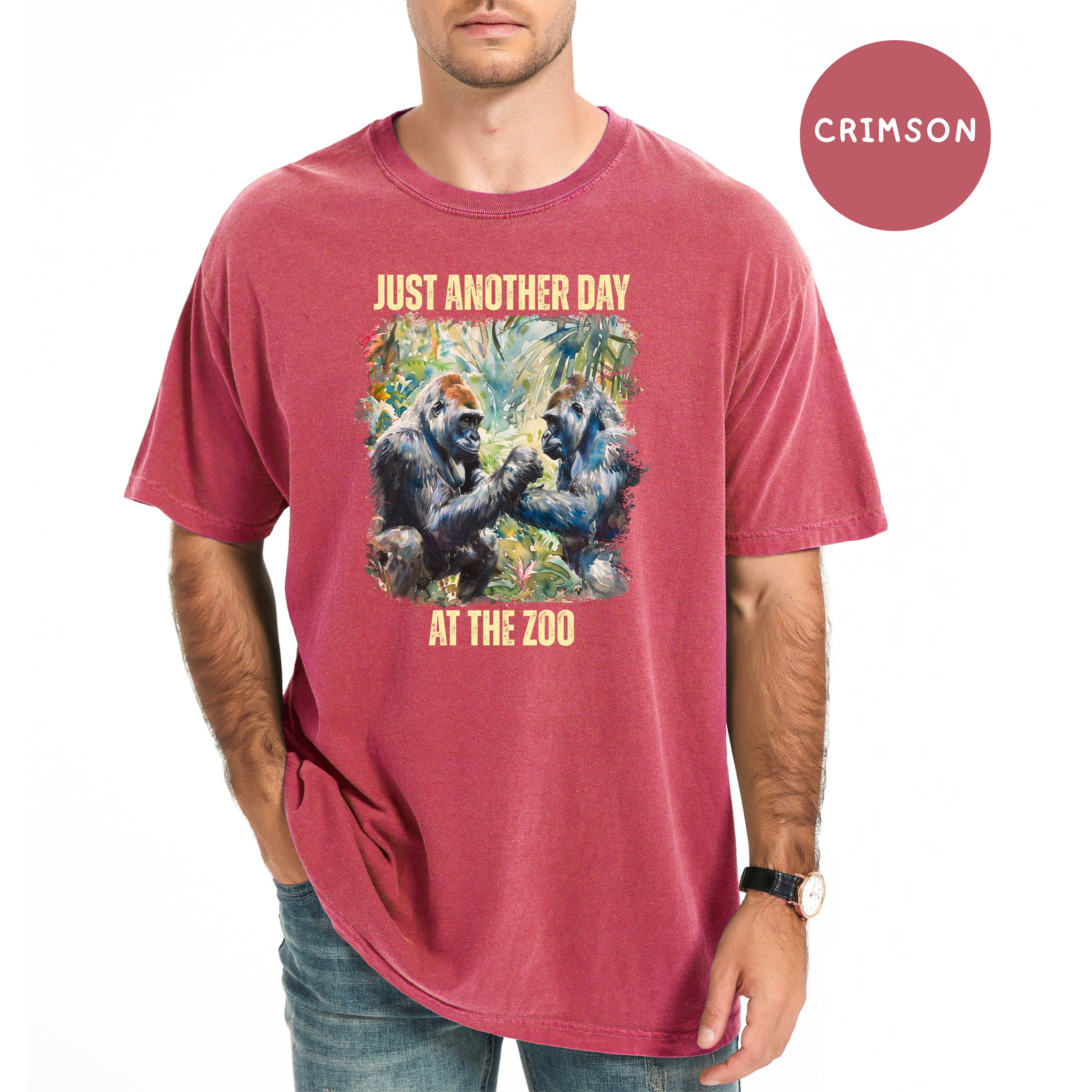 Just Another Day At The Zoo Unisex Comfort Colors T-Shirt, Funny Gorilla Shirt, Gorilla Lover Tee Shirt, Animal Lover Gift