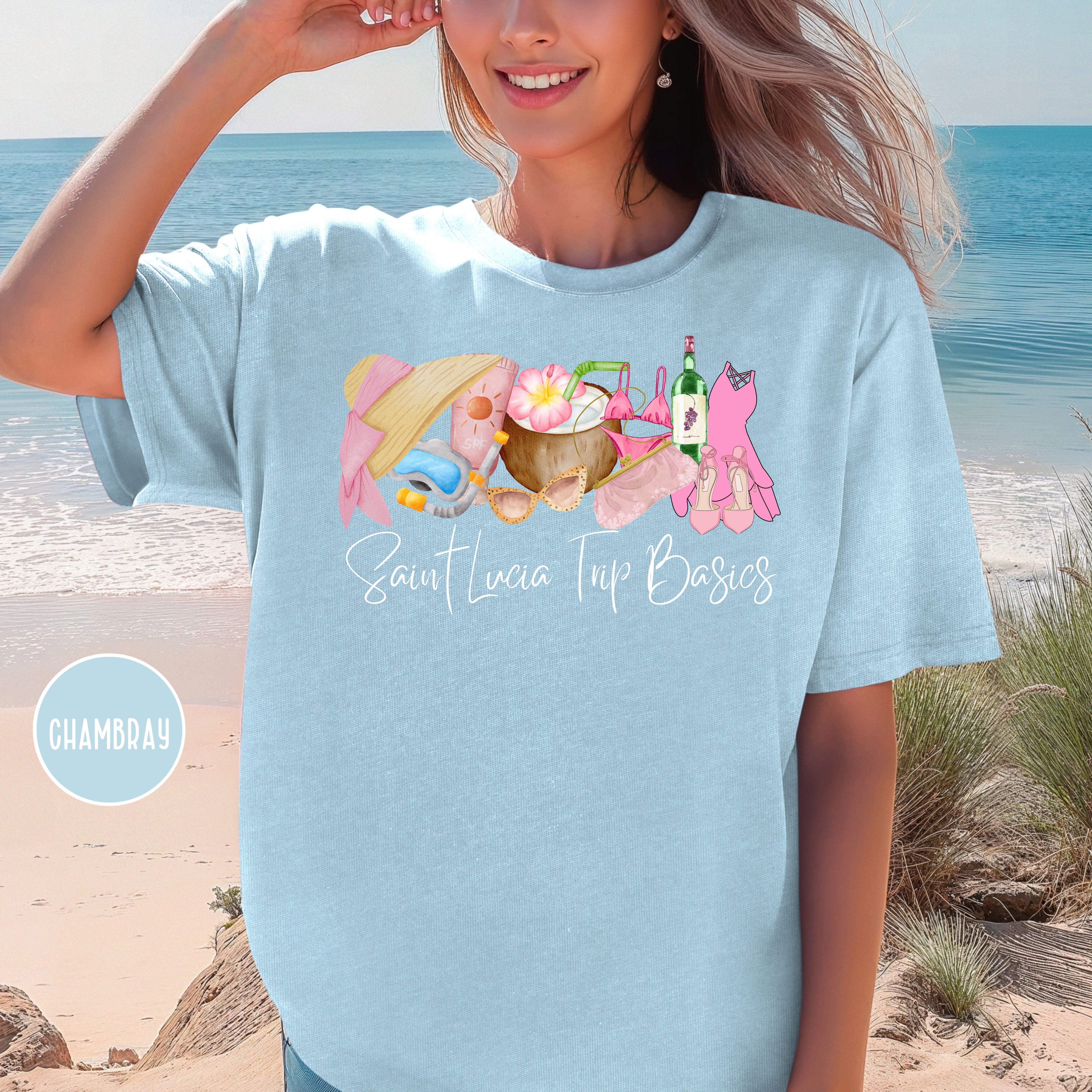 Saint Lucia Trip Basics Comfort Colors® Tee